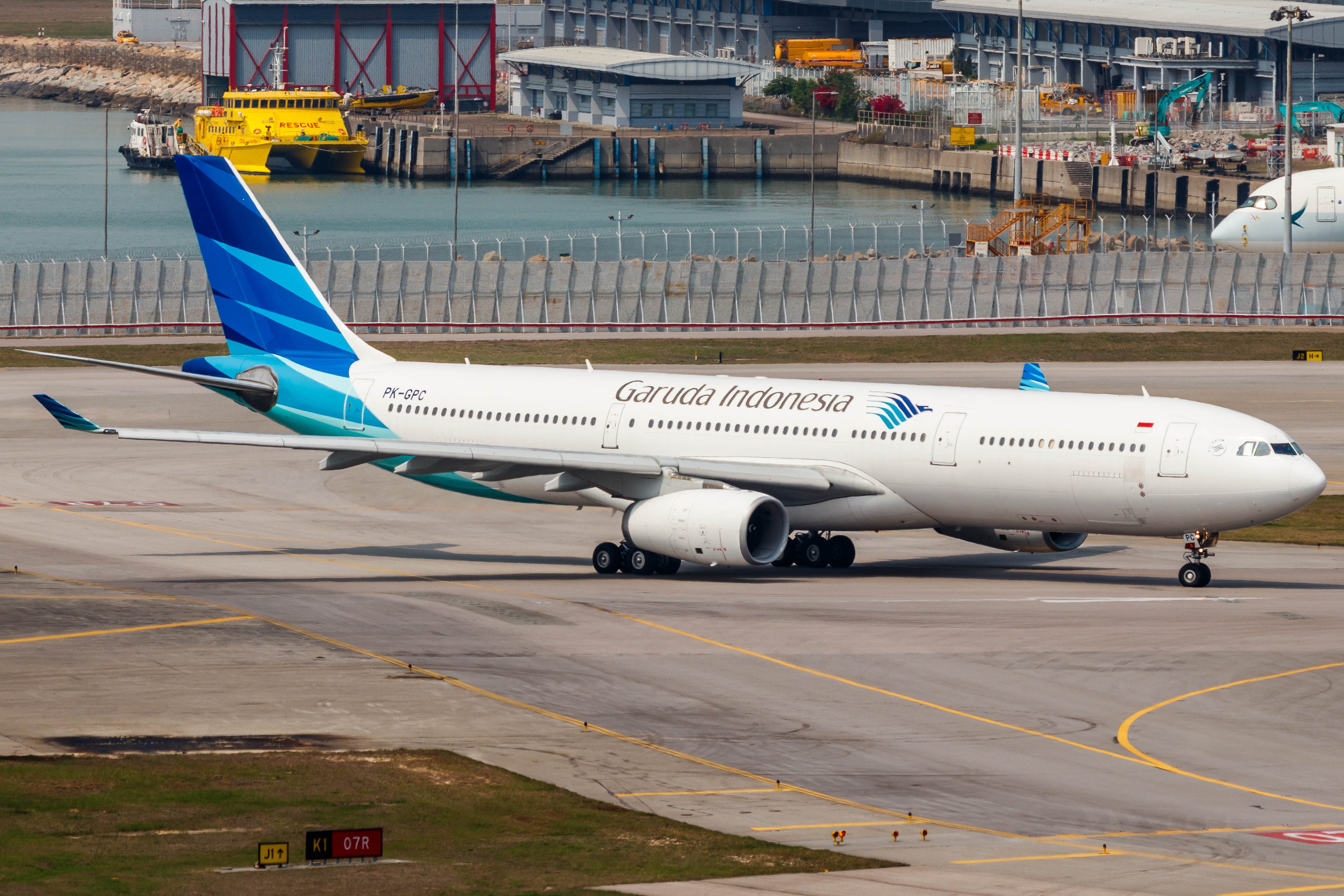 Full size: Garuda Indonesia Airbus A330-300 PK-GPC at Hong Kong International Airport