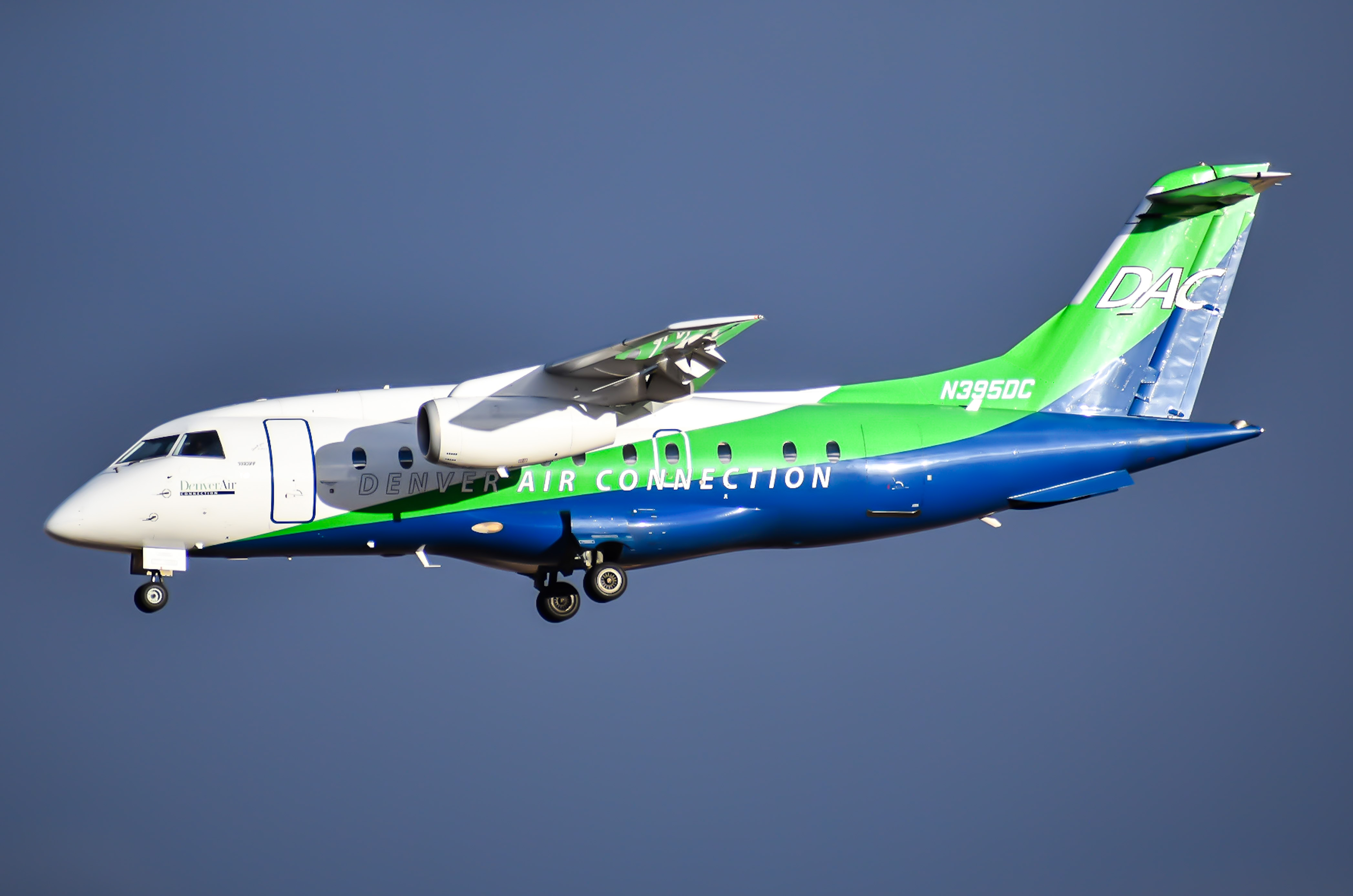 Full size: Denver Air Connection Dornier 328 JET N395DC at Denver International Airport