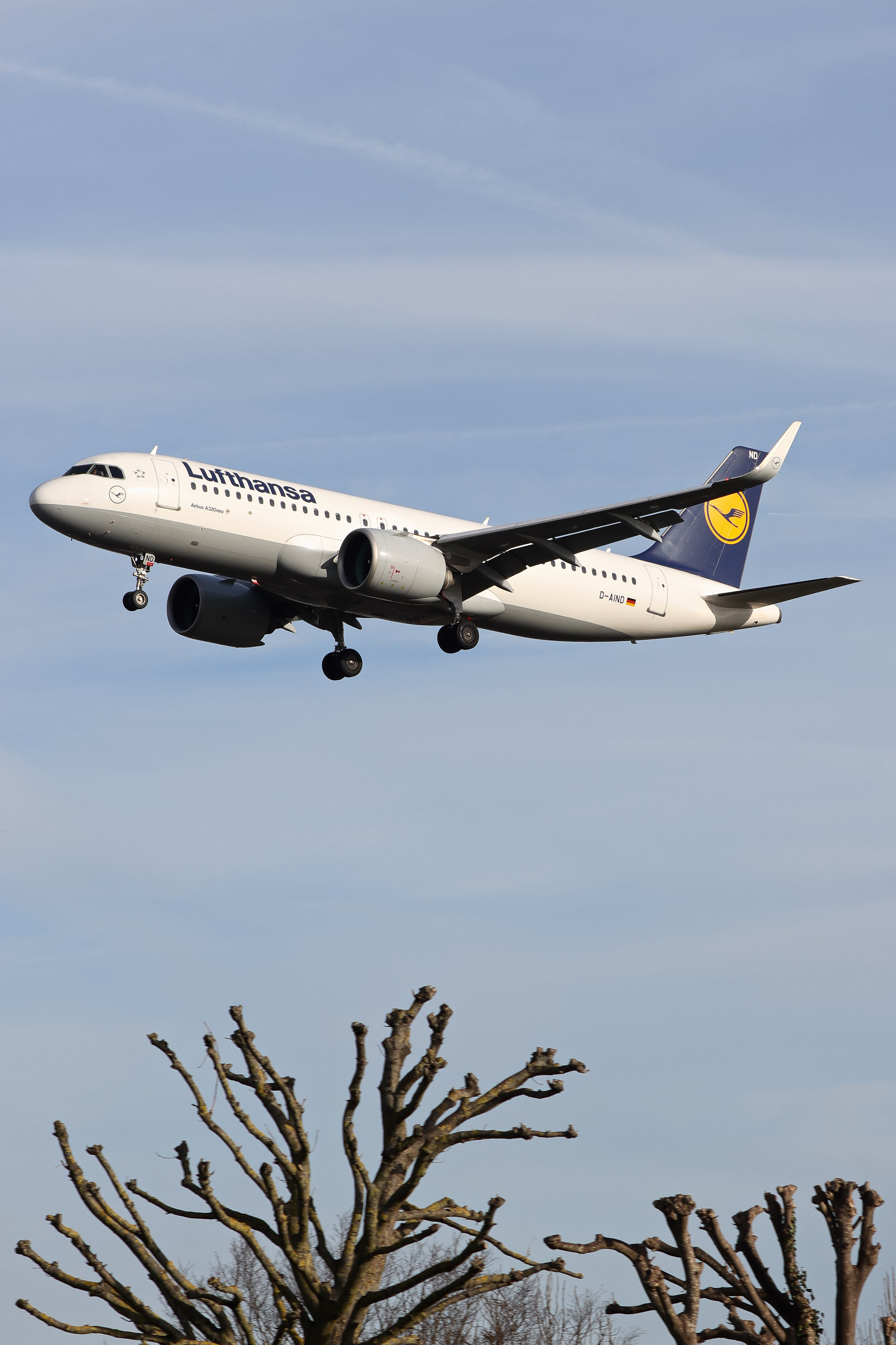 Full size: Lufthansa Airbus A320NEO D-AIND at London Heathrow International Airport
