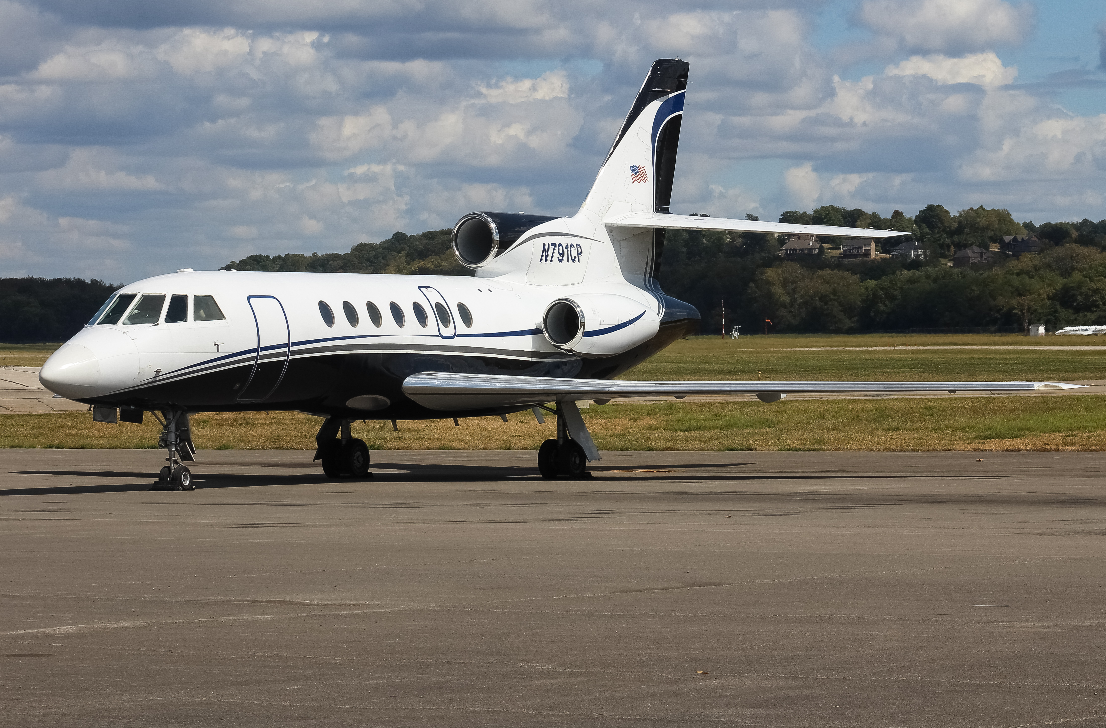 Full size: PRIVATE  Dassault Falcon 50 N791CP at Cincinnati Municipal Airport/Lunken Field