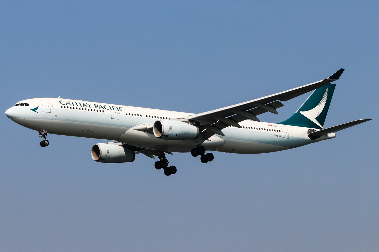 Full size: Cathay Pacific Airbus A330-300 B-LAK at Hong Kong International Airport