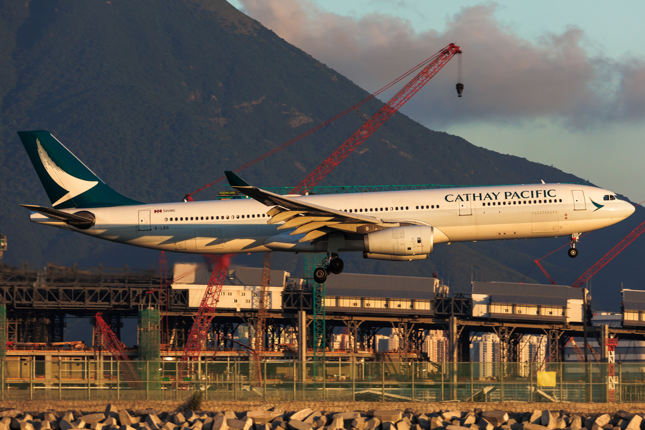 Full size: Cathay Pacific Airbus A330-300 B-LBD at Hong Kong International Airport