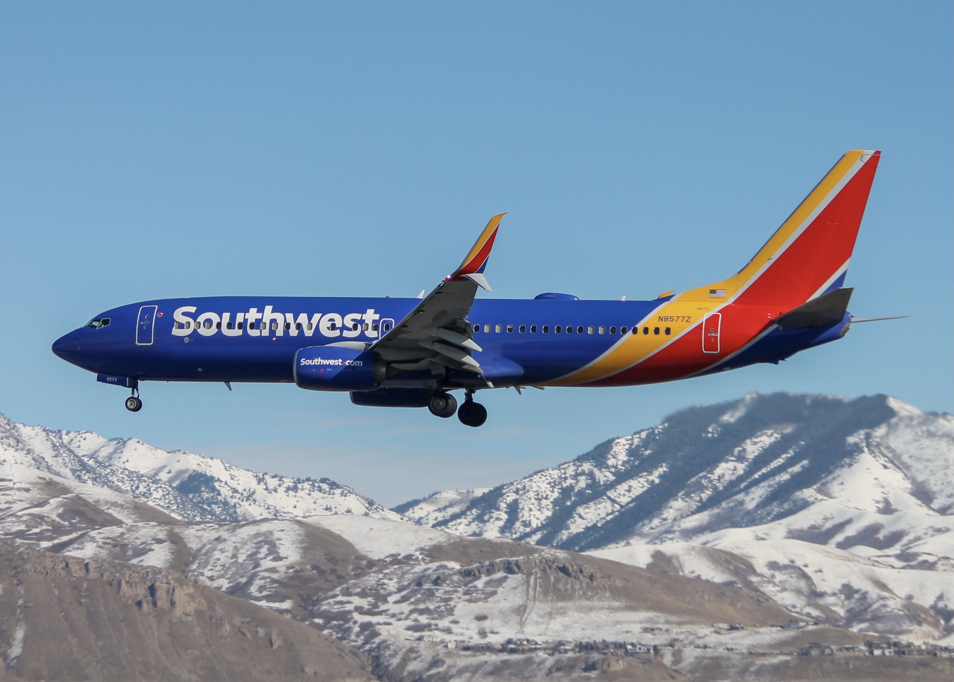 Full size: Southwest Airlines Boeing 737-800 N8577Z at Salt Lake City International Airport