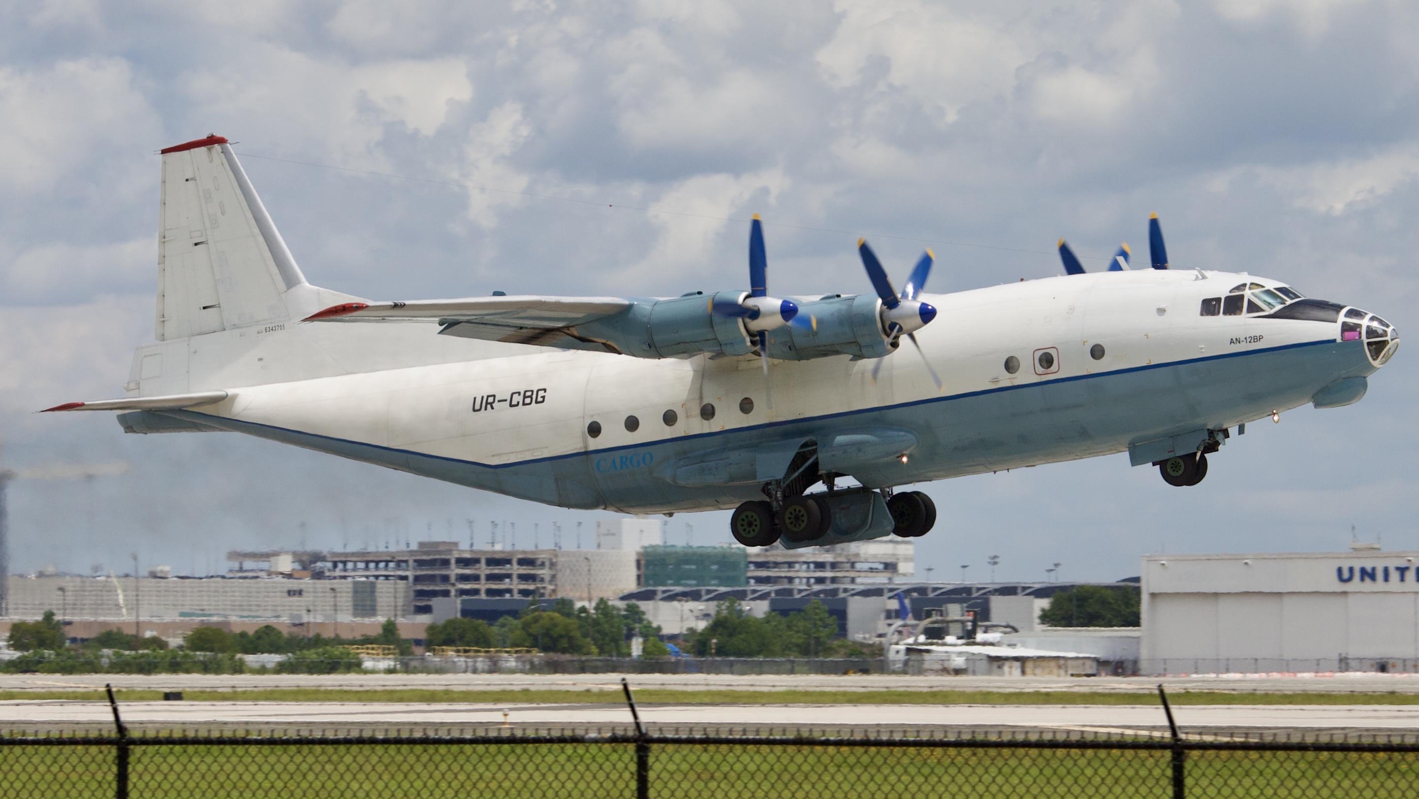 Full size: Cavok Air Antonov An-12 UR-CBG at Houston-George Bush Intercontinental Airport