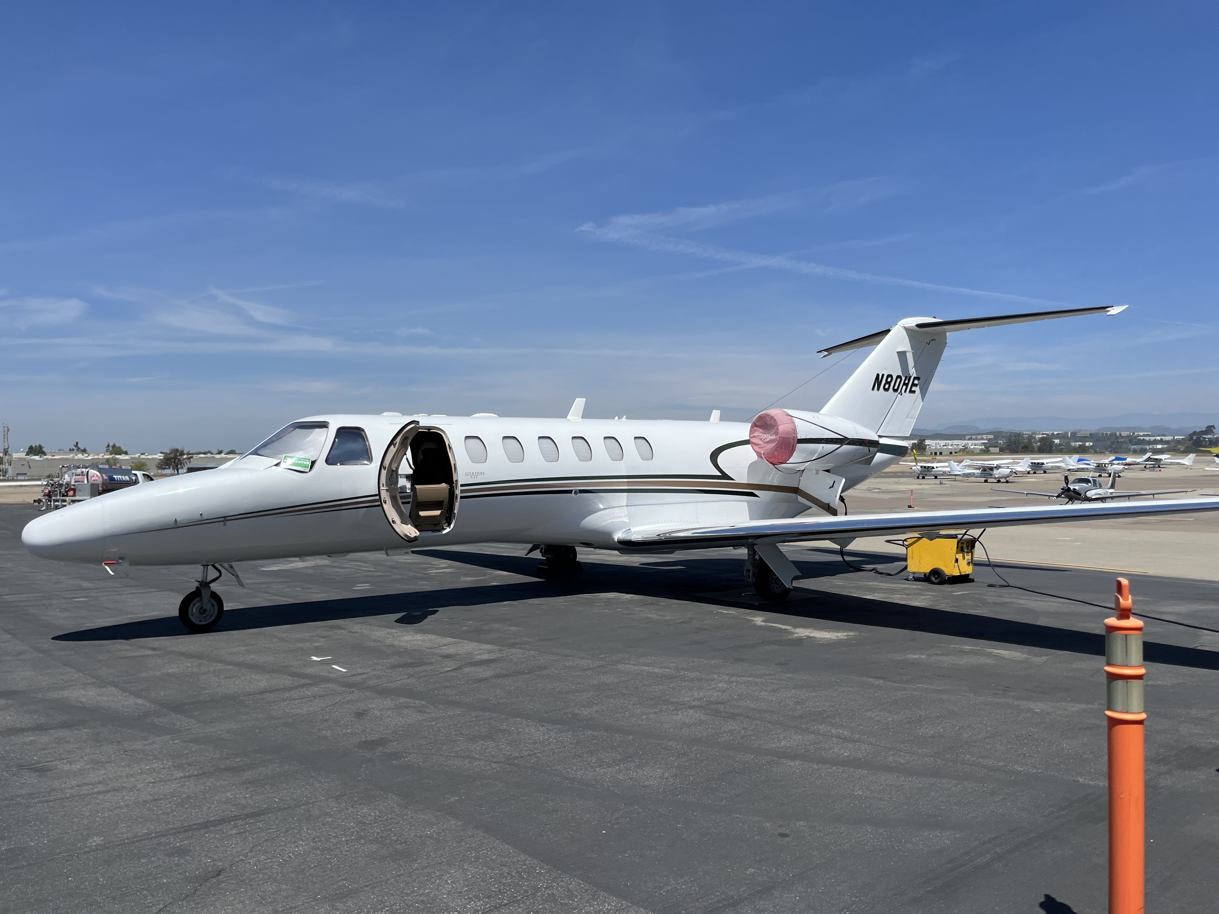Full size: PRIVATE Cessna Citation CJ3 N80HE at Mc Clellan-Palomar Airport