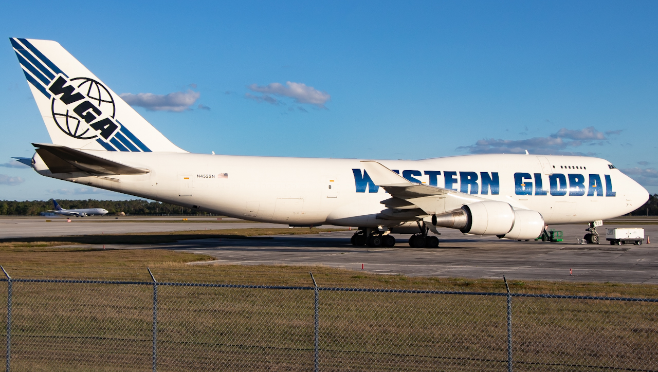 Full size: Western Global Airlines Boeing 747-400F N452SN at Southwest Florida International Airport