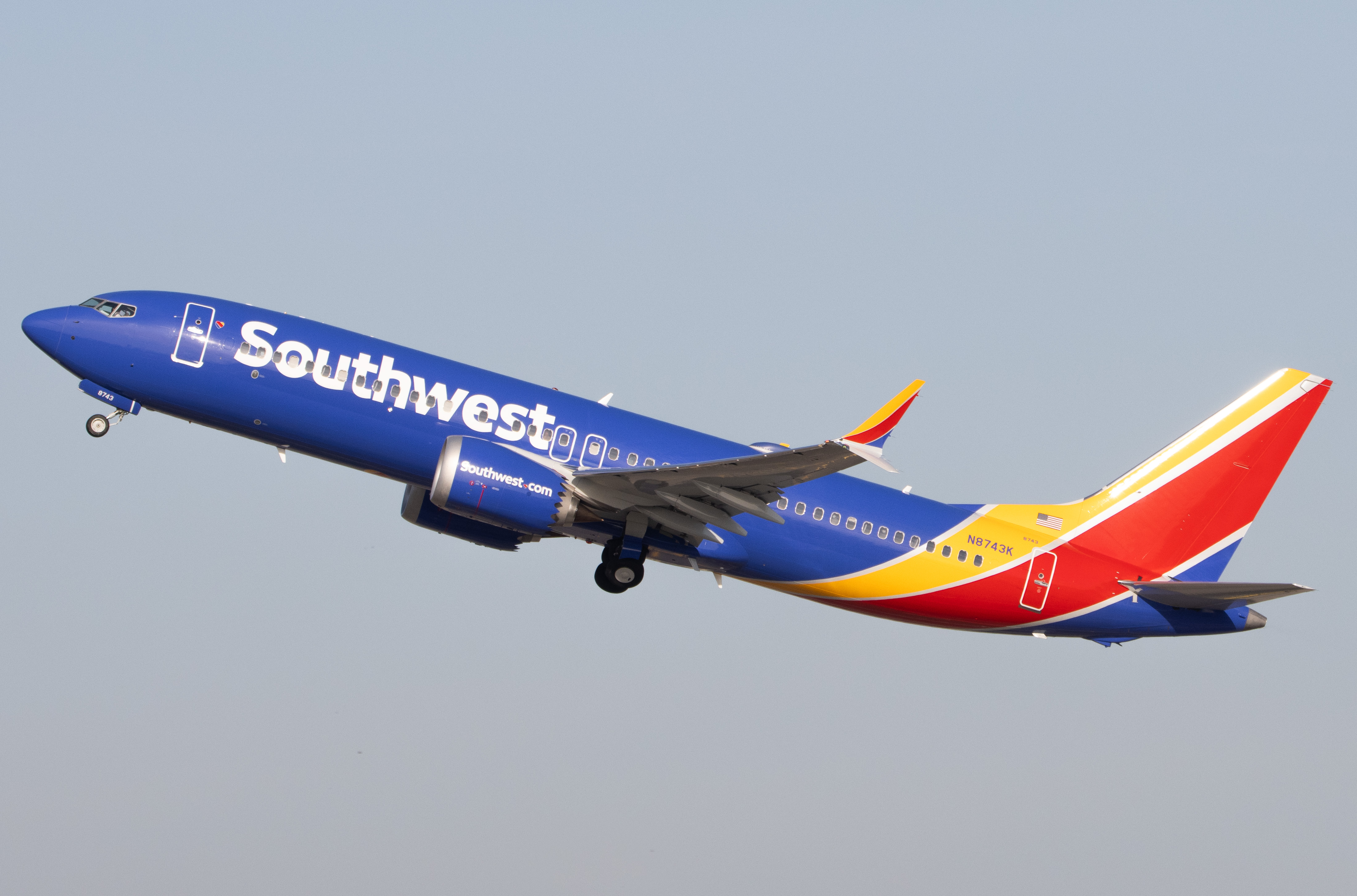 Full size: Southwest Airlines Boeing 737 MAX 8 N8743K at Orlando International Airport