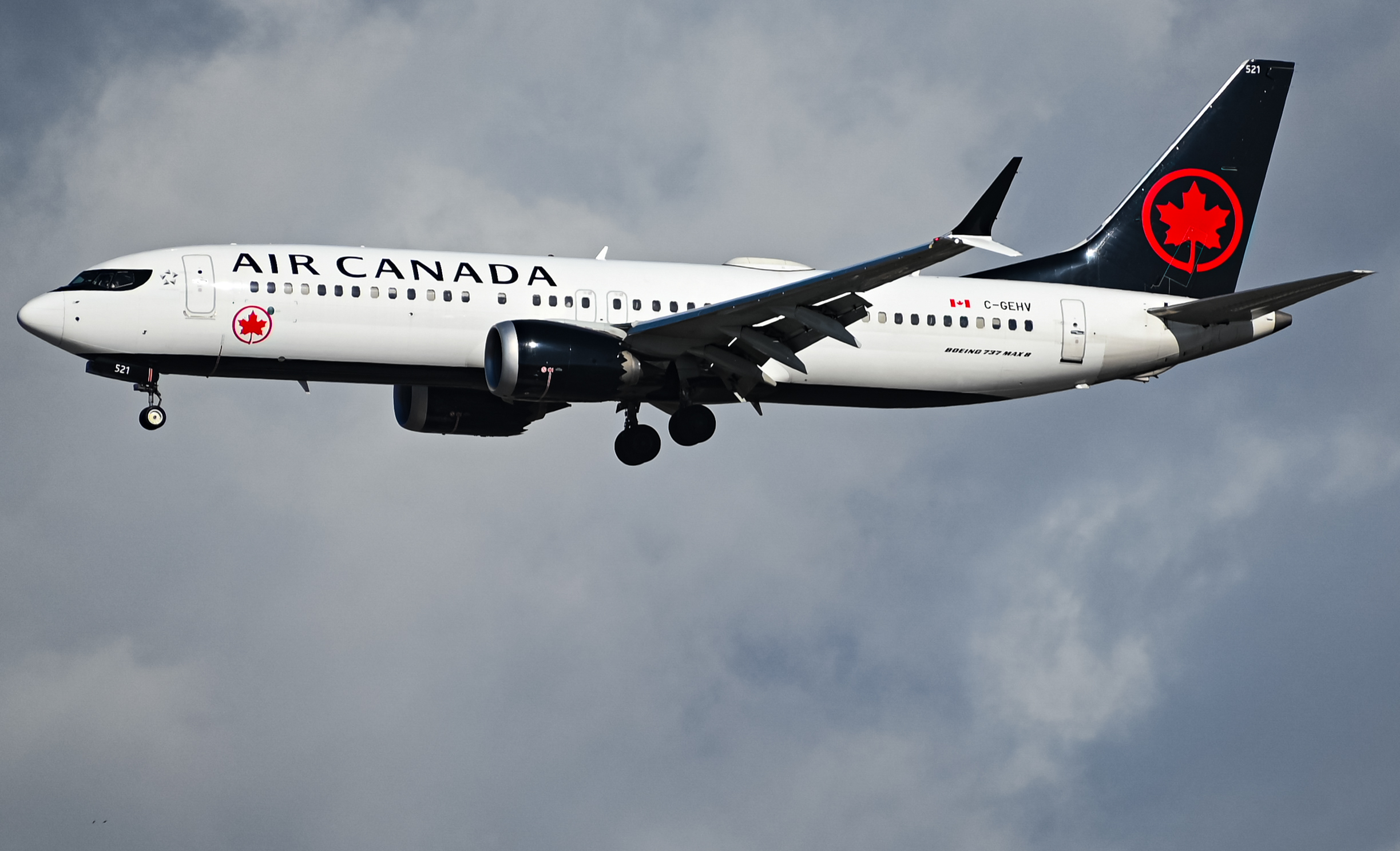 Full size: Air Canada Boeing 737 MAX 8 C-GEHV at Los Angeles International Airport