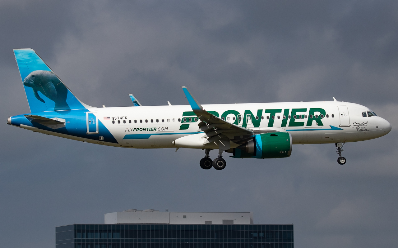 Full size: Frontier Airlines Airbus A320NEO N374FR at Tampa International Airport