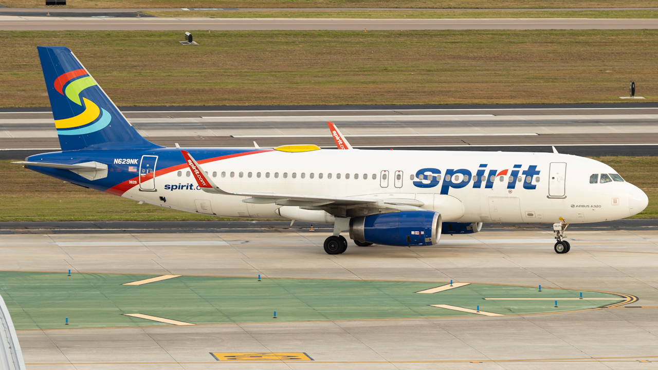 Full size: Spirit Airlines Airbus A320 N629NK at Tampa International Airport