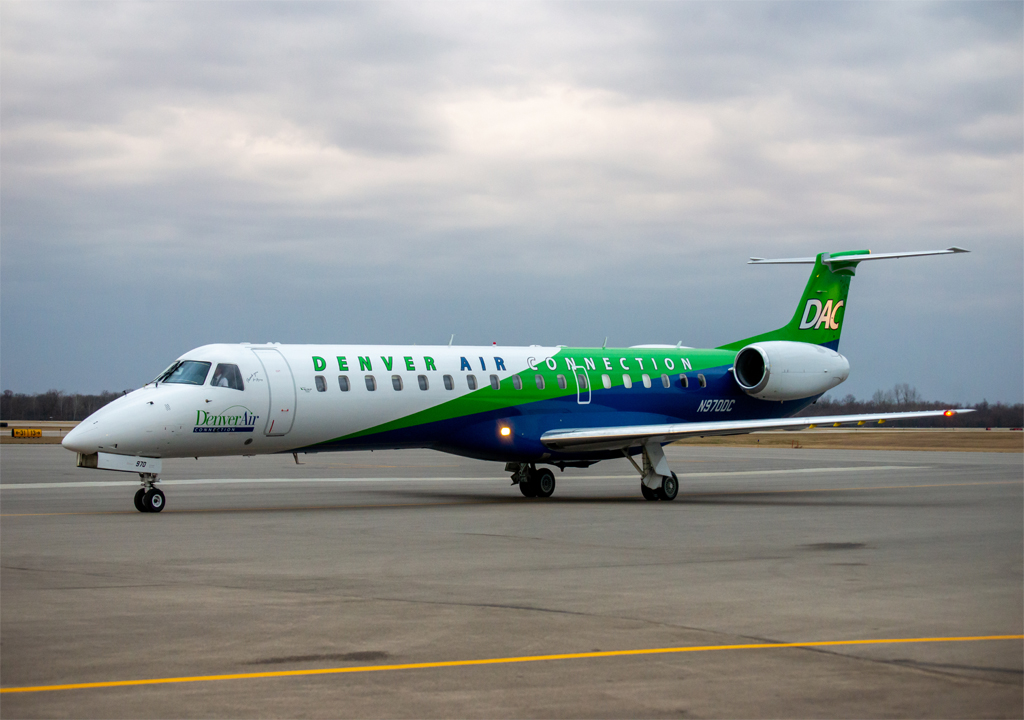 Full size: Denver Air Connection Embraer ERJ145 N970DC at Thief River Falls Regional Airport
