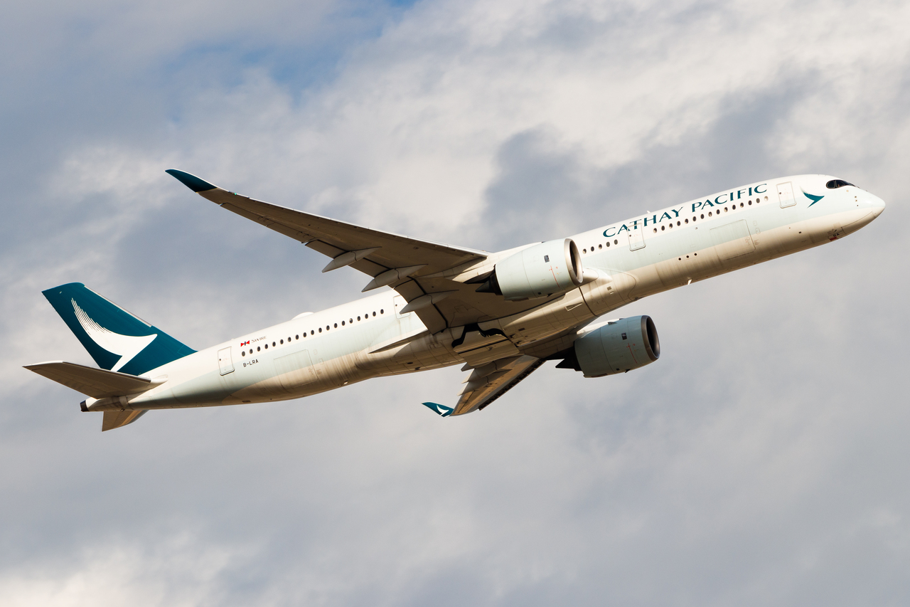 Full size:  Cathay Pacific Airbus A350-900 B-LRA at Hong Kong International Airport