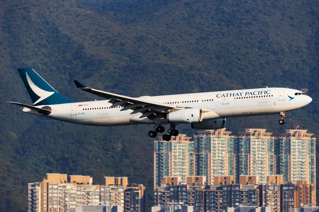 Full size: Cathay Pacific Airbus A330-300 B-LBD at Hong Kong International Airport
