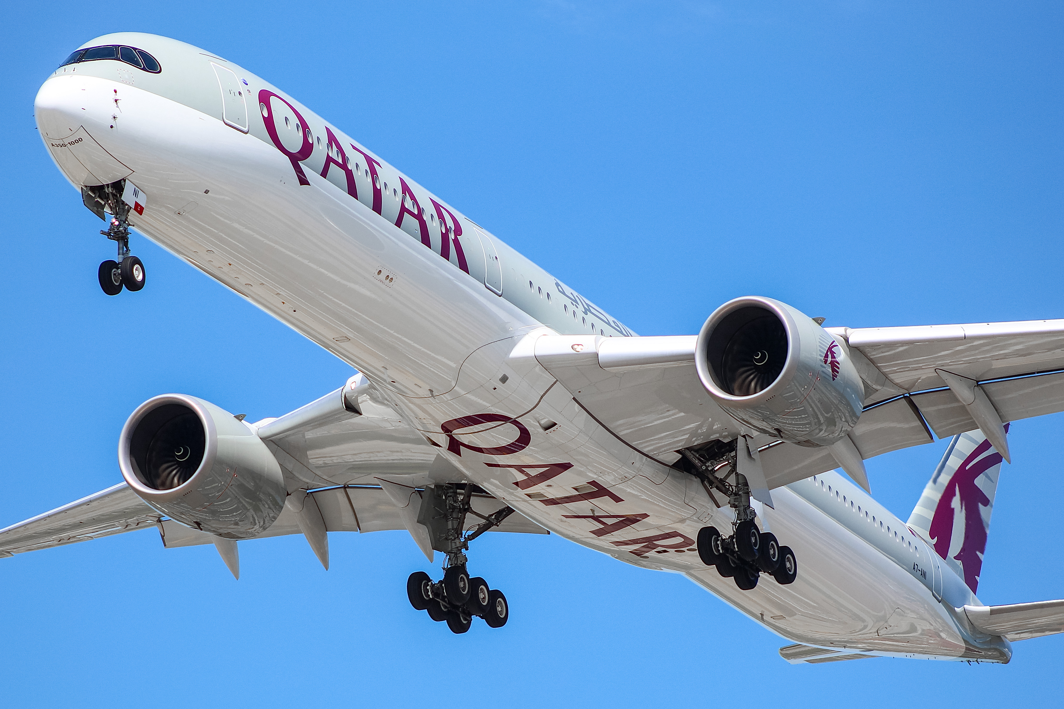 Full size: Qatar Airways Airbus A350-1000 A7-ANI at Chicago O'Hare International Airport