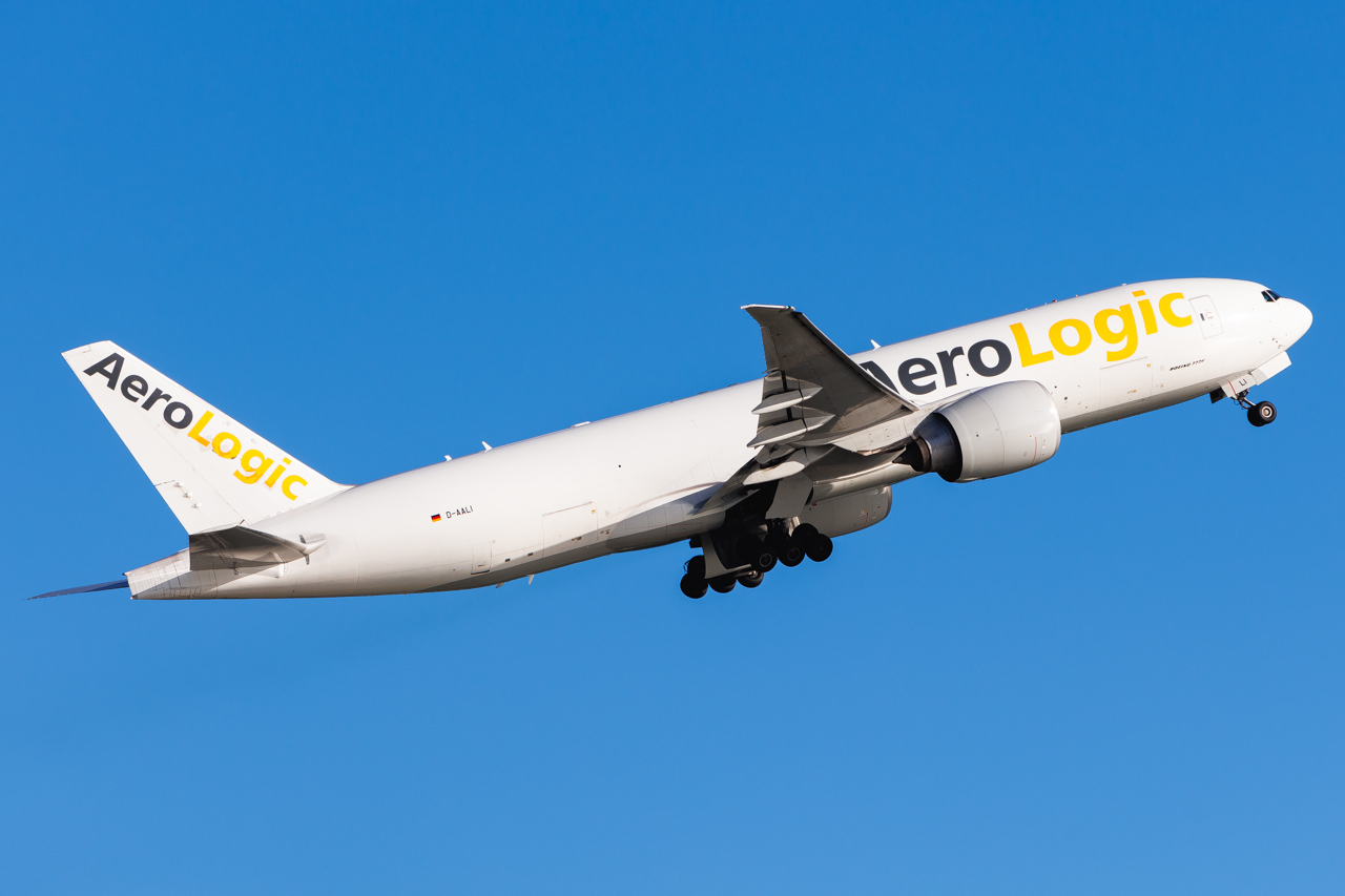 Full size: Aerologic Boeing 777-F D-AALI at Hong Kong International Airport