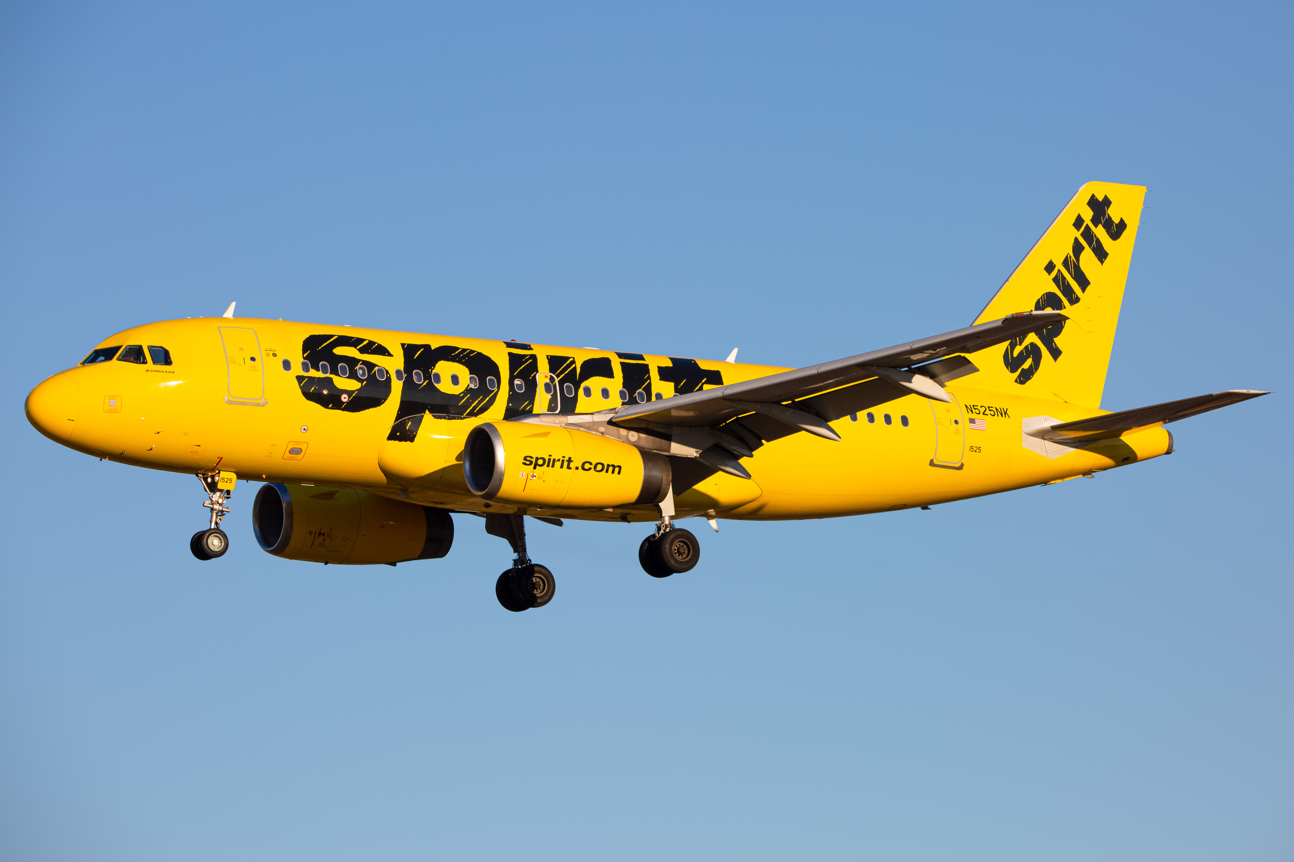 Full size: Spirit Airlines Airbus A320 N525NK at Baltimore/Washington International Thurgood Marshall Airport