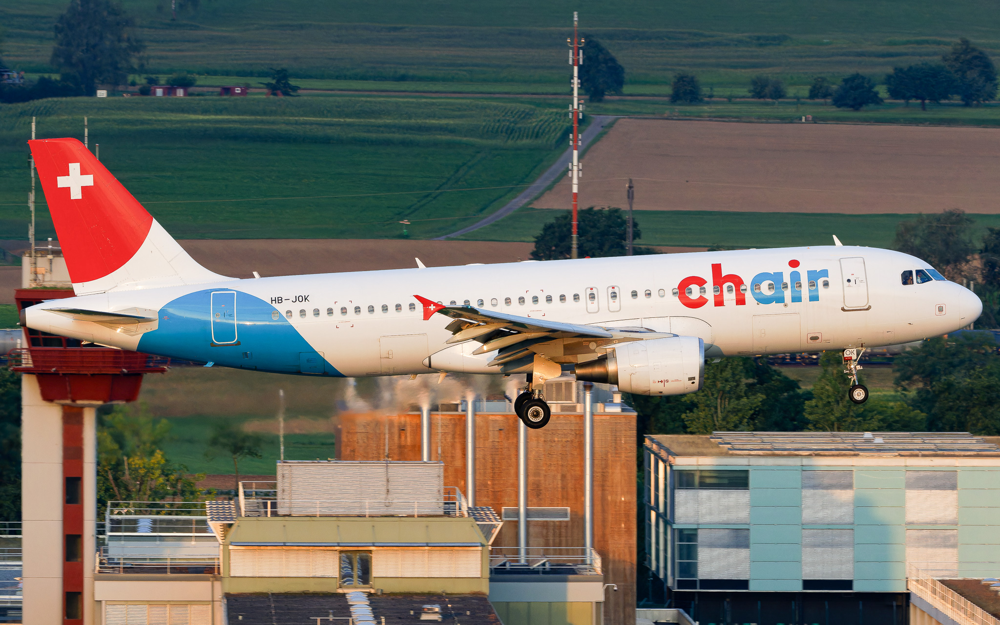 Full size: Chair Airlines Airbus A320 HB-JOK at Zurich-Kloten Airport