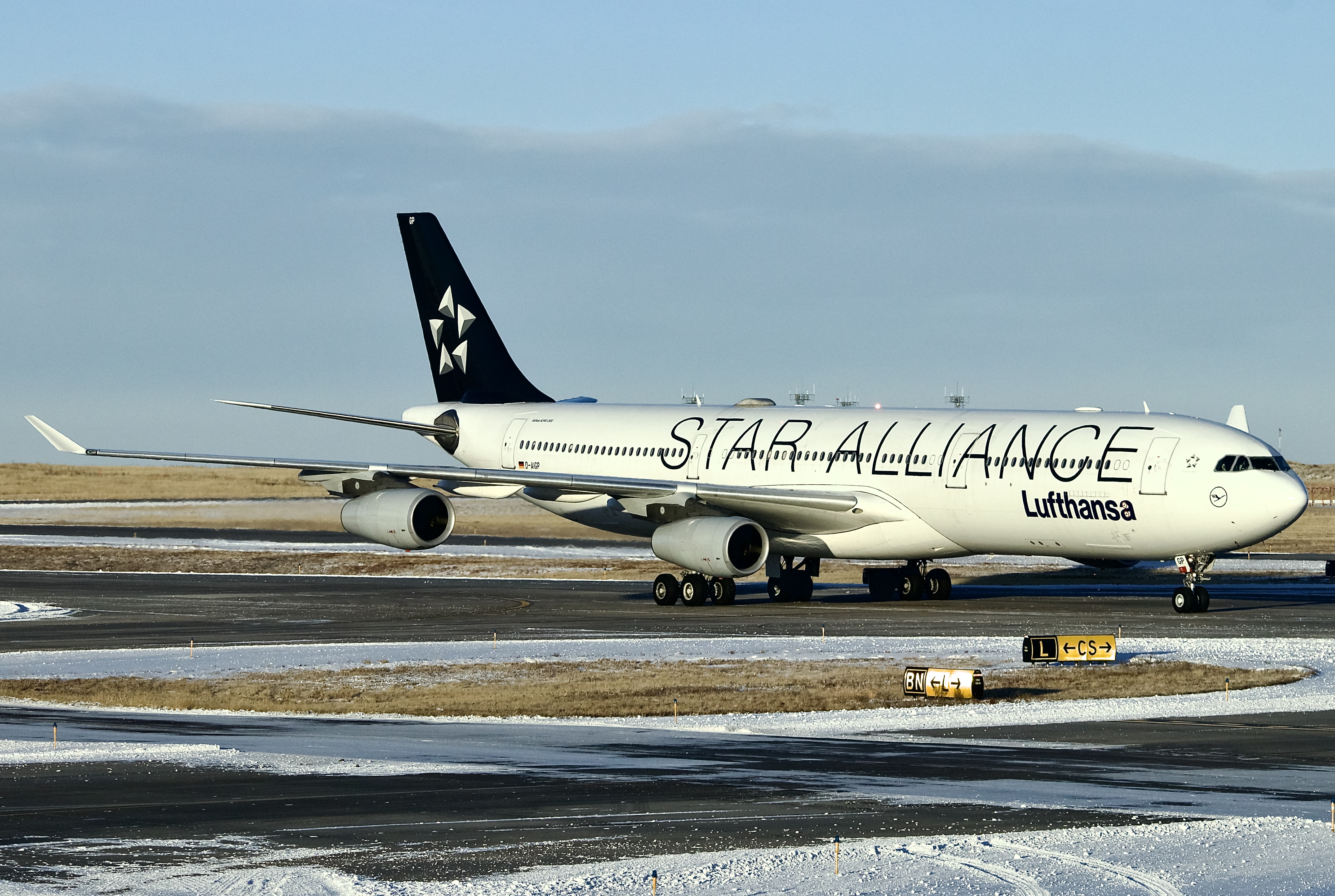 Full size: Lufthansa Airbus A340-300 D-AIGP at Denver International Airport