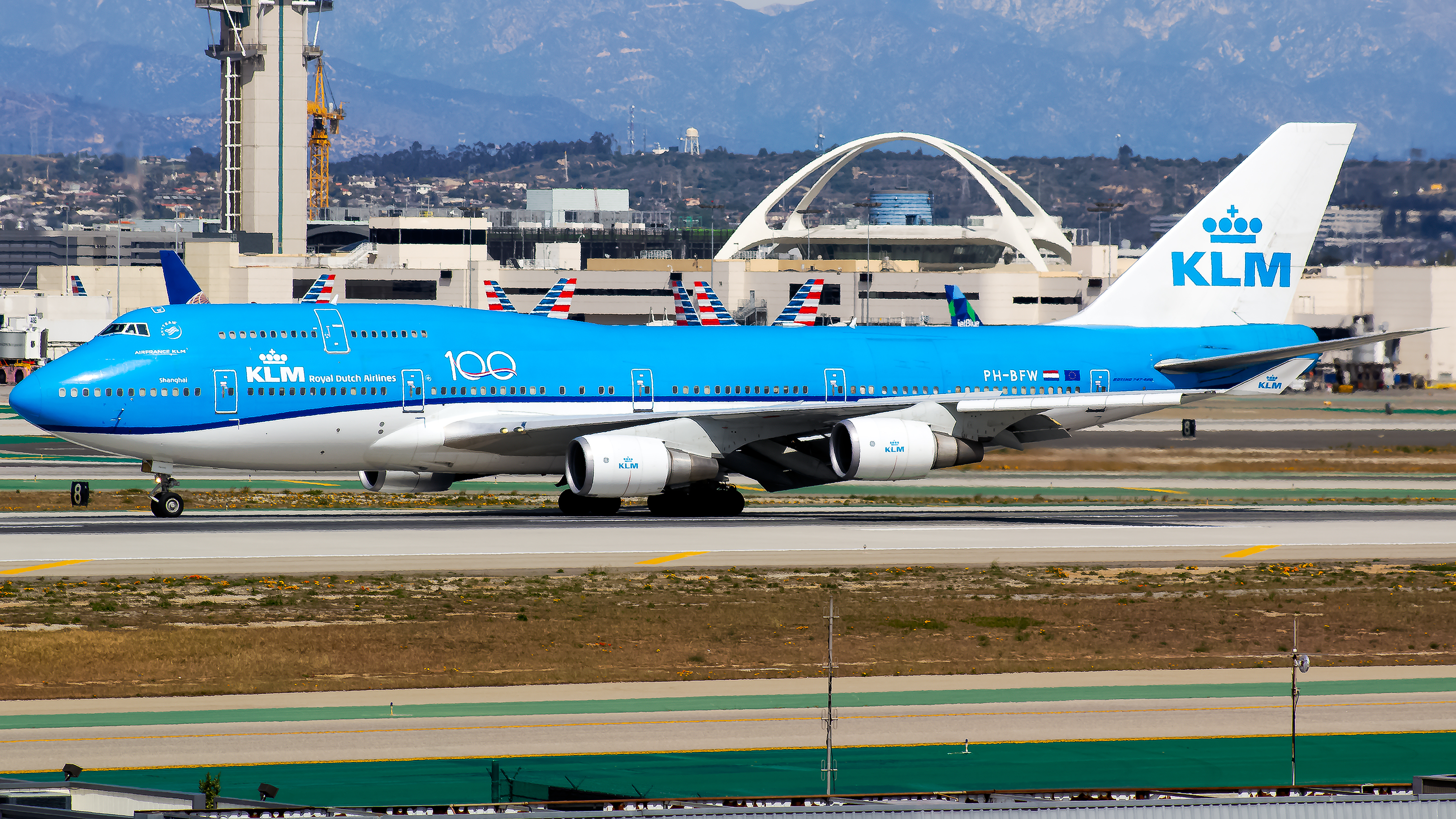 Full size: KLM Boeing 747-400 PH-BFW at Los Angeles International Airport
