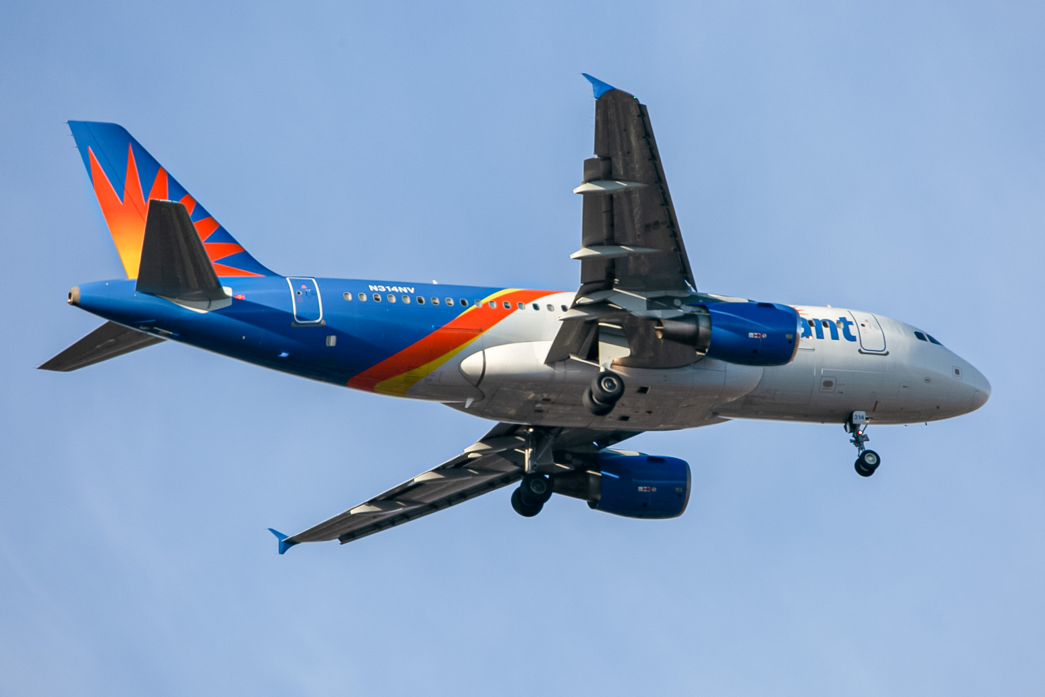 Full size: Allegiant Air Airbus A319 N314NV at Baltimore/Washington International Thurgood Marshall Airport