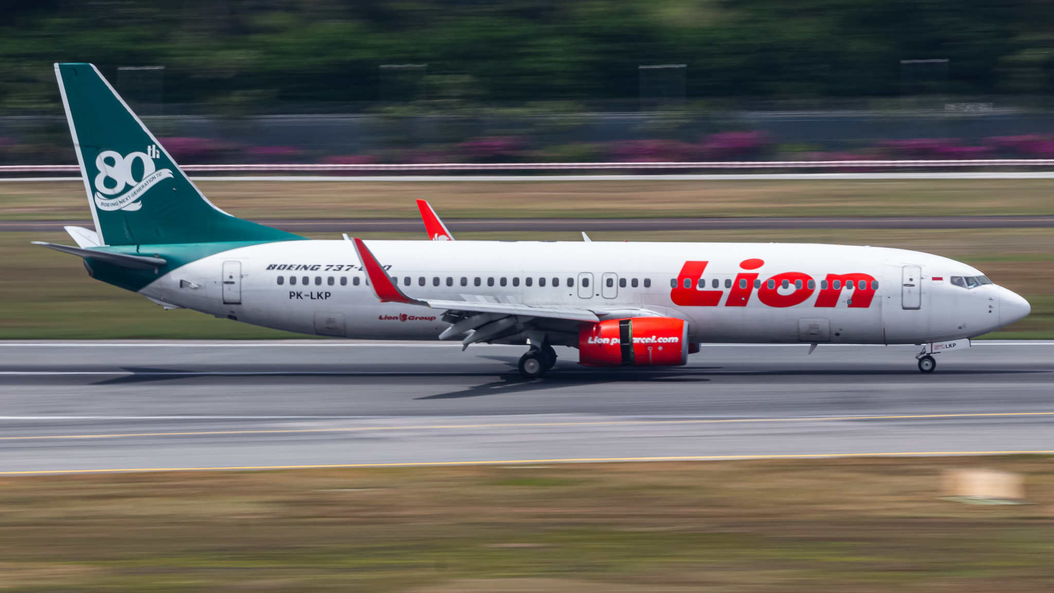 Full size: Lion Air Boeing 737-8GP PK-LKP at Singapore-Changi Airport