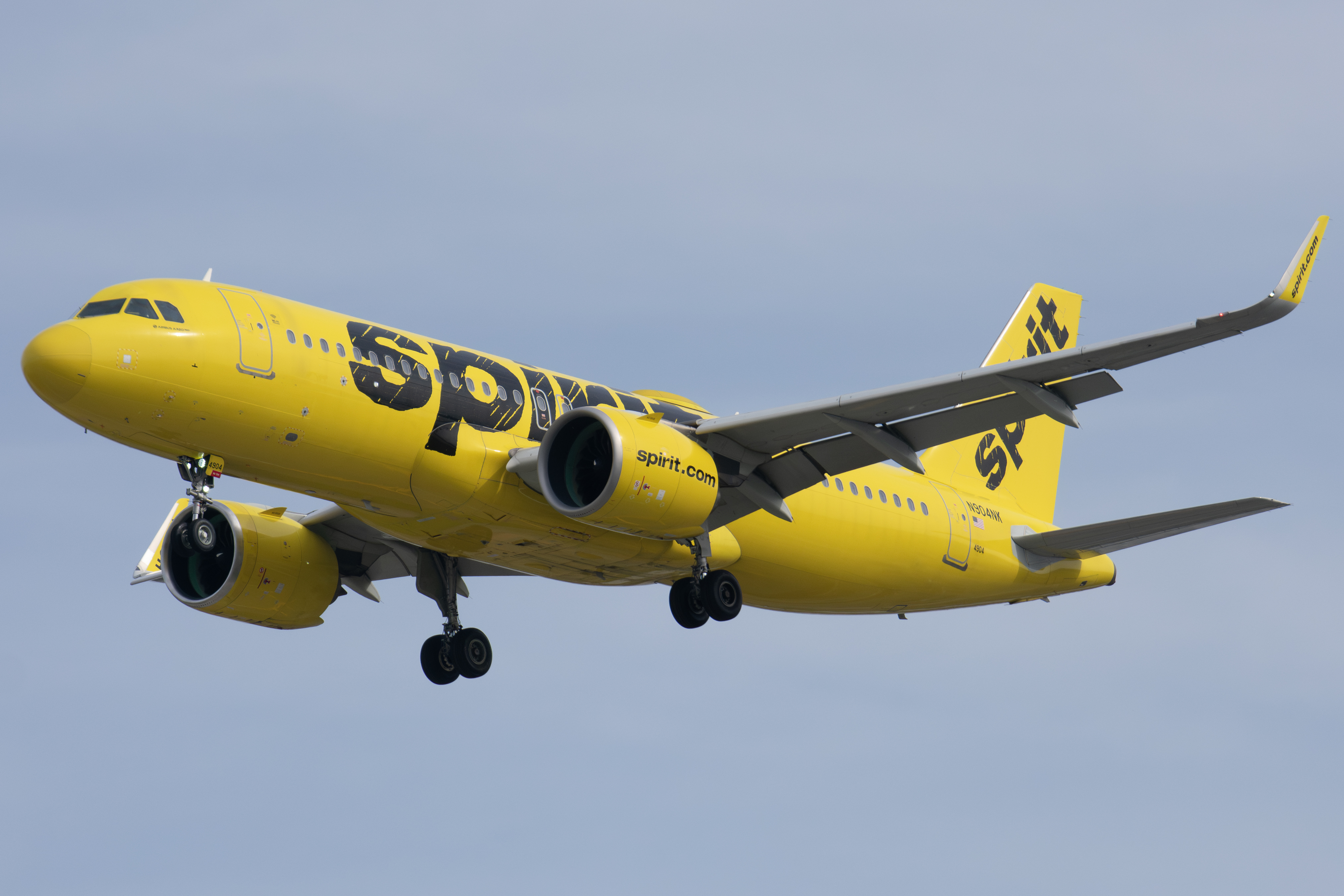 Full size: Spirit Airlines Airbus A320NEO N904NK at Norman Y Mineta San Jose International Airport