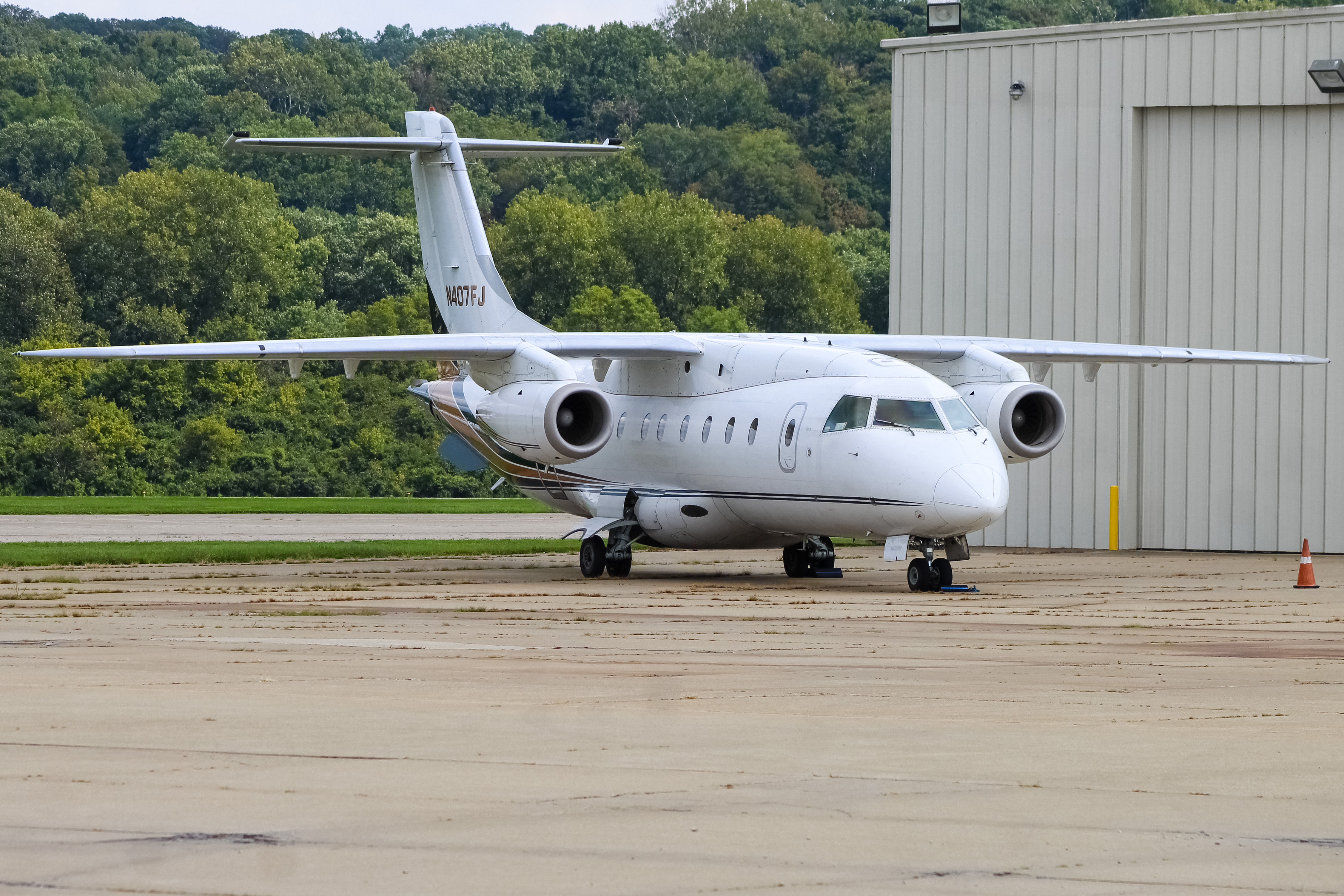 Full size: Ultimate Air Shuttle  Dornier DO-328 Jet N407FJ at Cincinnati Municipal Airport/Lunken Field