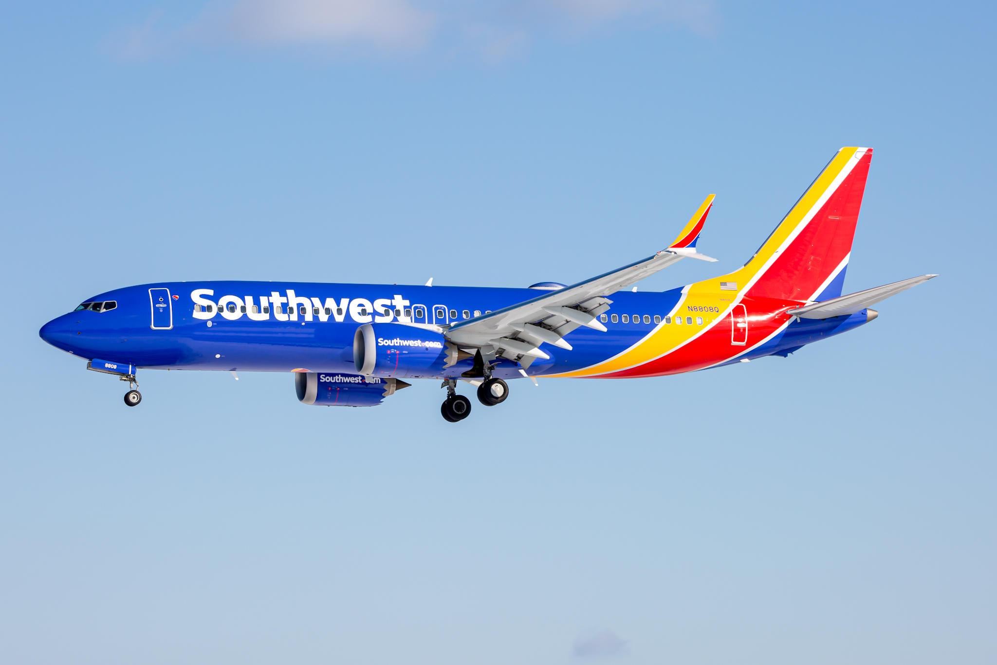 Full size: Southwest Airlines Boeing 737 MAX 8 N8808Q at Baltimore/Washington International Thurgood Marshall Airport