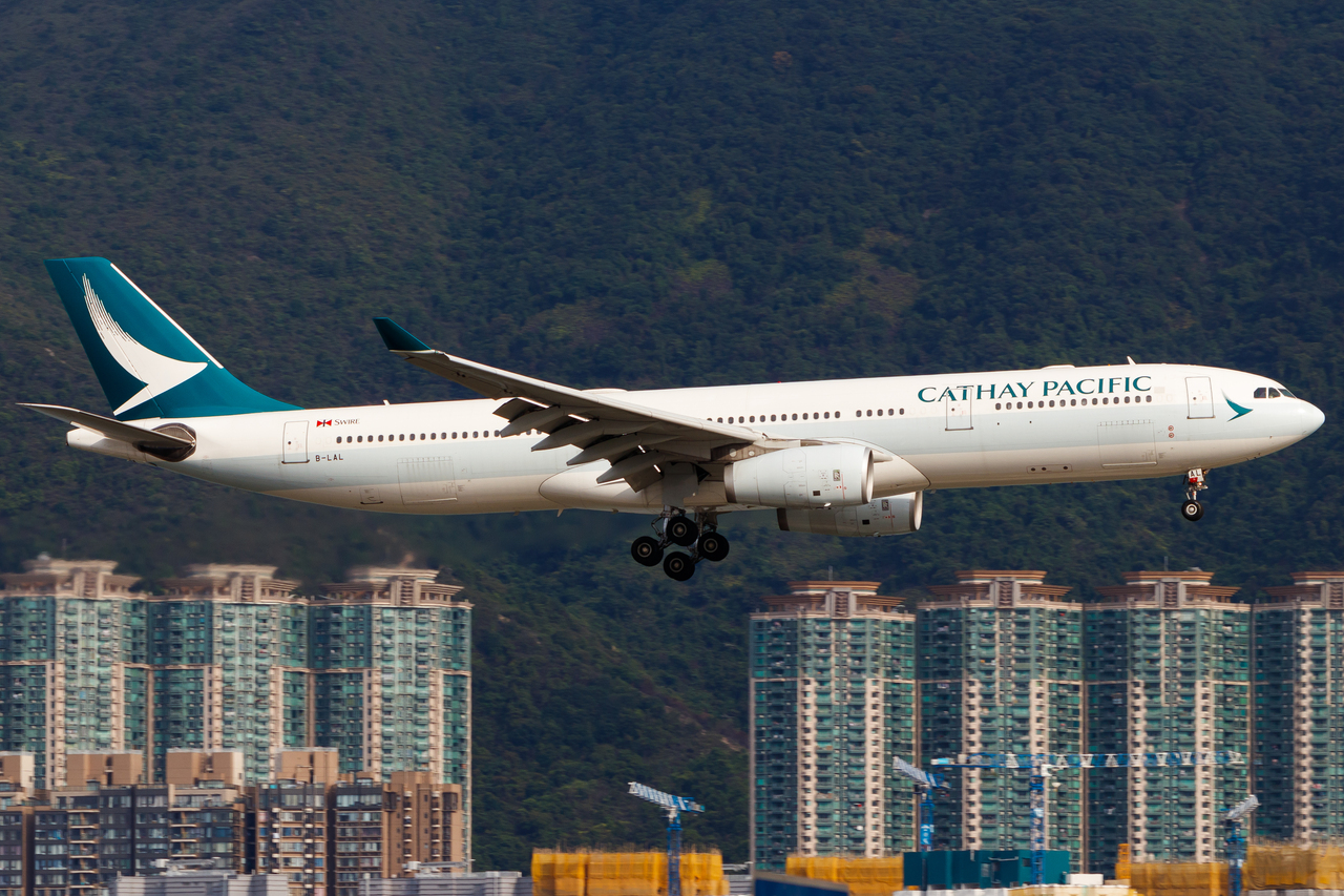 Full size: Cathay Pacific Airbus A330-300 B-LAL at Hong Kong International Airport