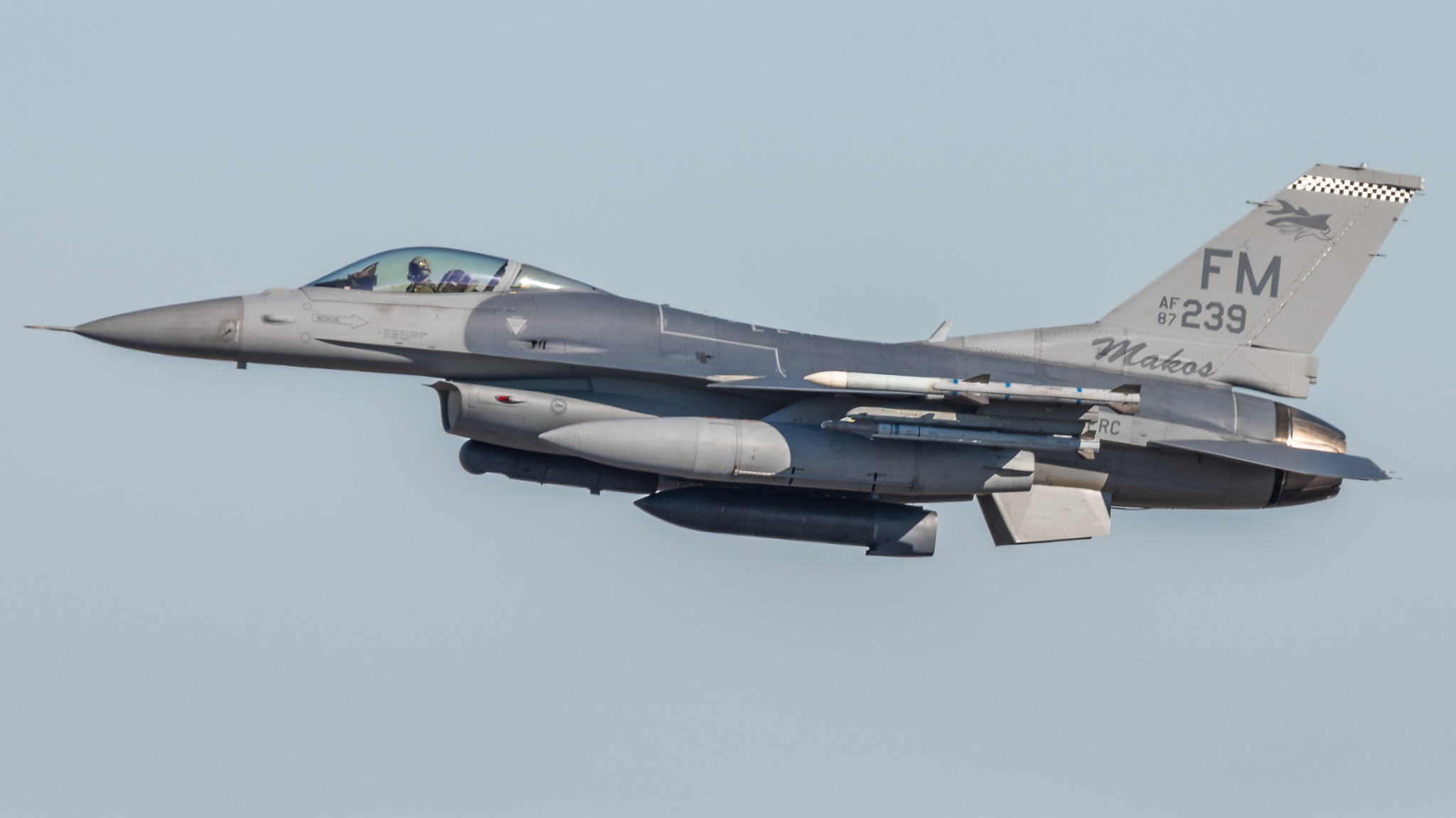 Full size: USAF - United States Air Force General Dynamics F-16 Fighting Falcon 87-0239 at Atlantic City International Airport
