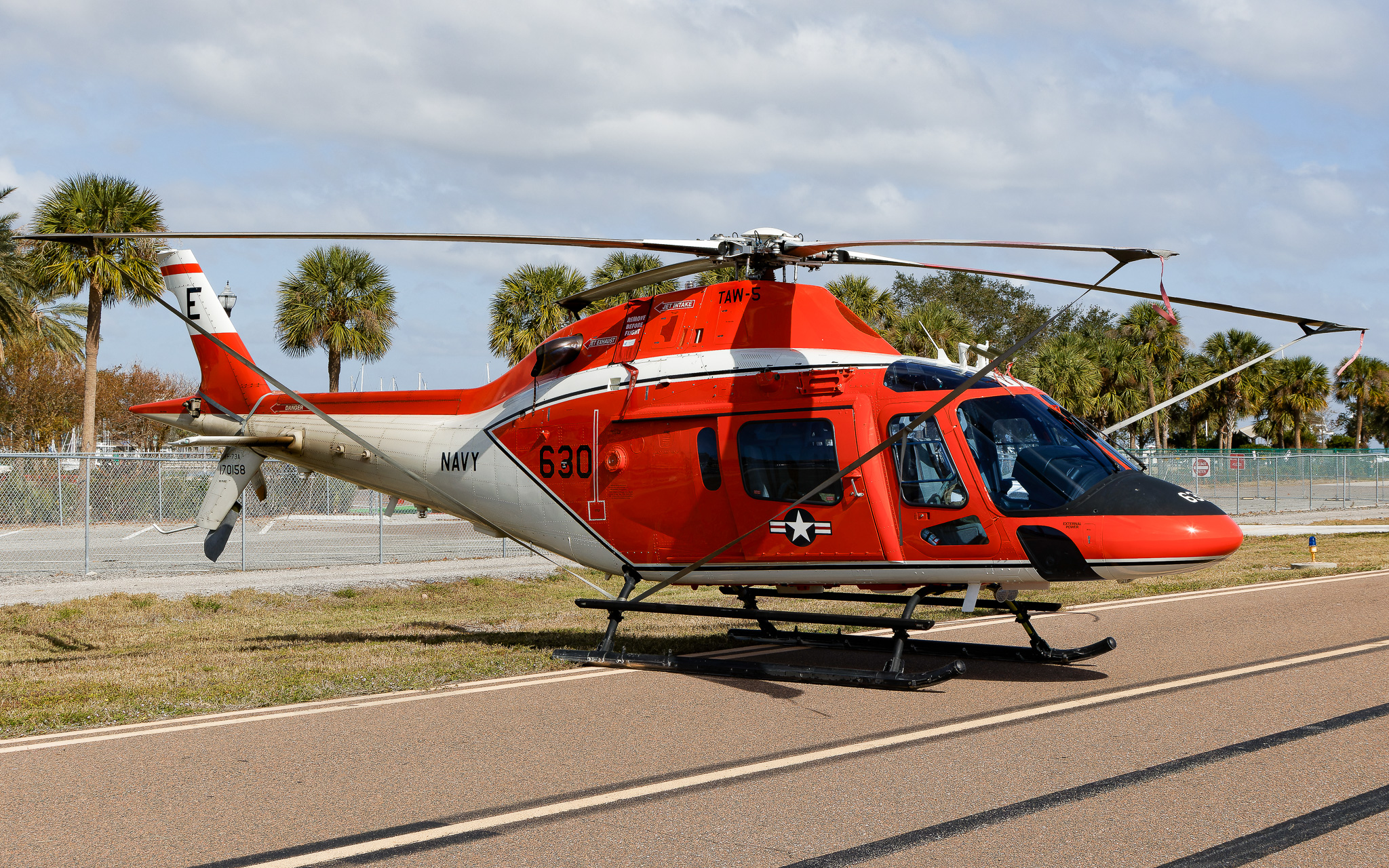 Full size: USN - United States Navy Agusta-Westland TH-73A 170158 at St. Petersburg Albert Whitted Airport
