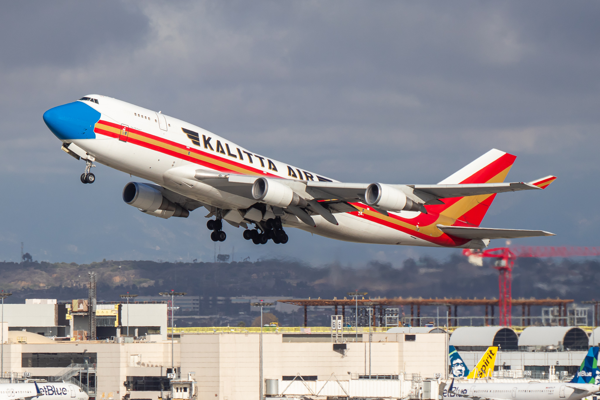 Full size: KALITTA AIR  Boeing 747-400 BCF N744CK at Los Angeles International Airport