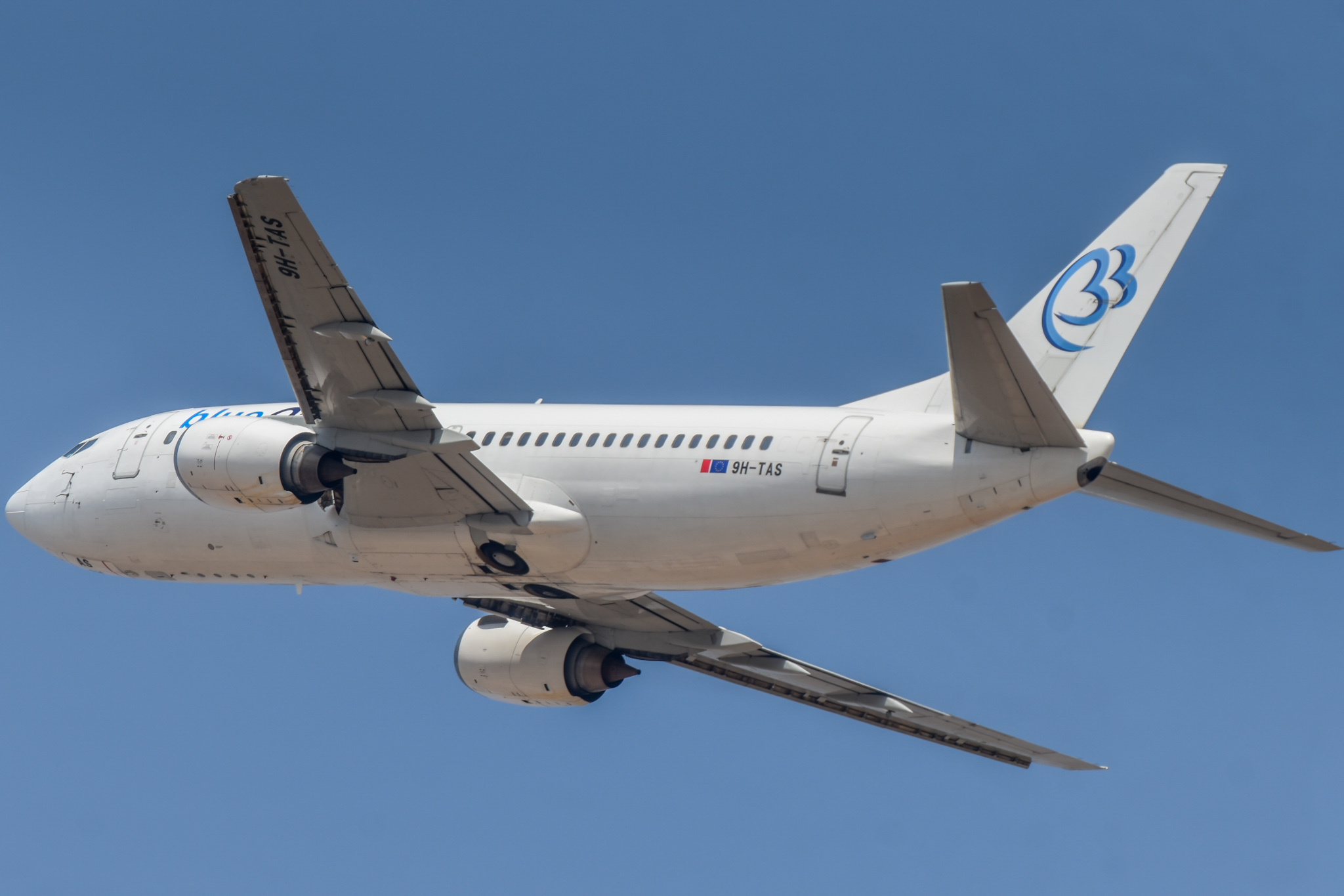 Full size: Blue bird Boeing 737-300 9h-tas at Tel Aviv-Ben Gurion Airport