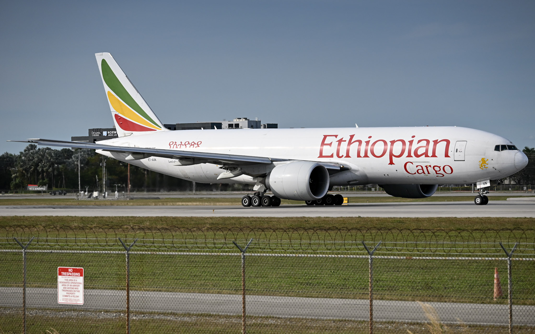 Full size: Ethiopian Cargo Boeing 777-F ET-AVN at Miami International Airport