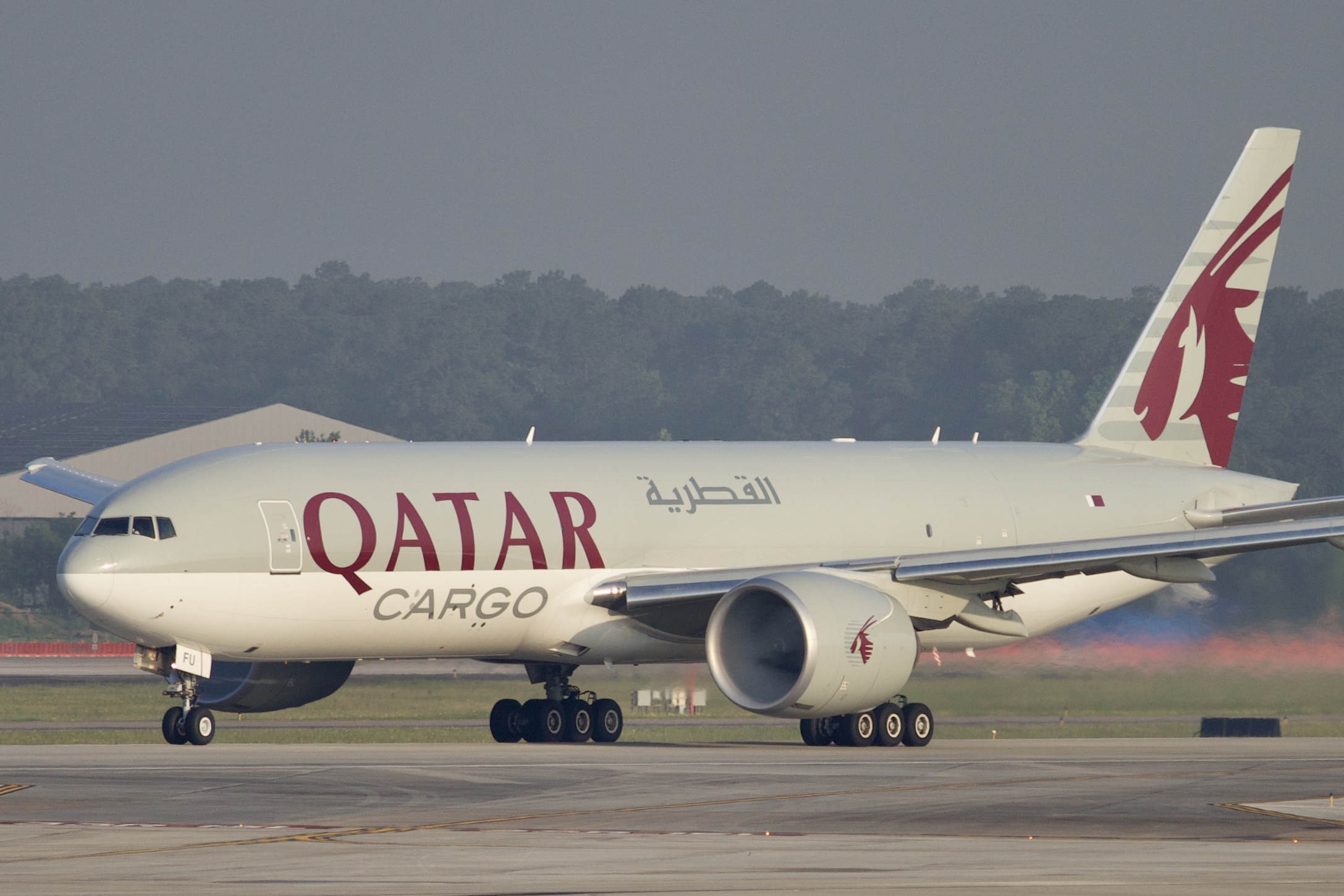Full size: Qatar Cargo Boeing 777-F A7-BFU at Houston-George Bush Intercontinental Airport