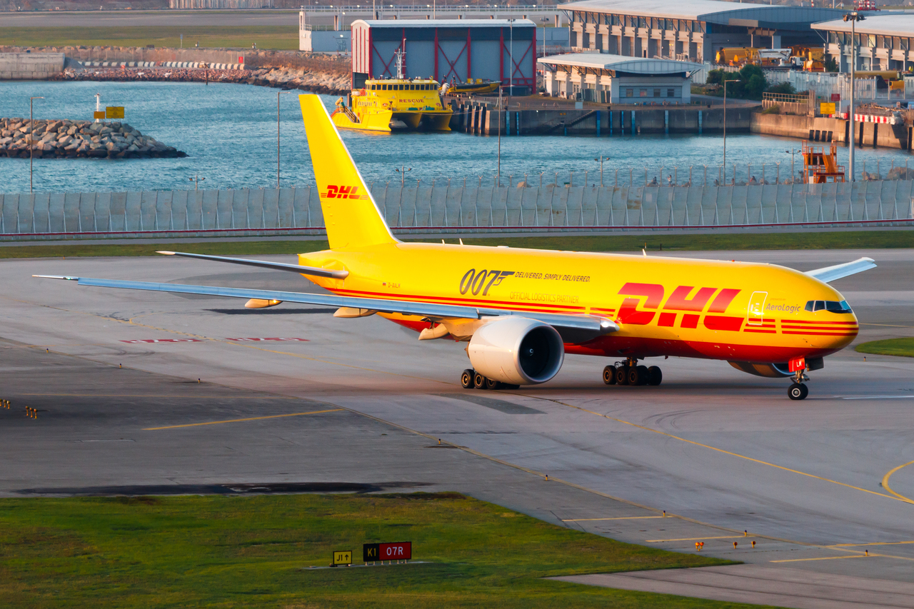 Full size: DHL Boeing 777-F D-AALM at Hong Kong International Airport