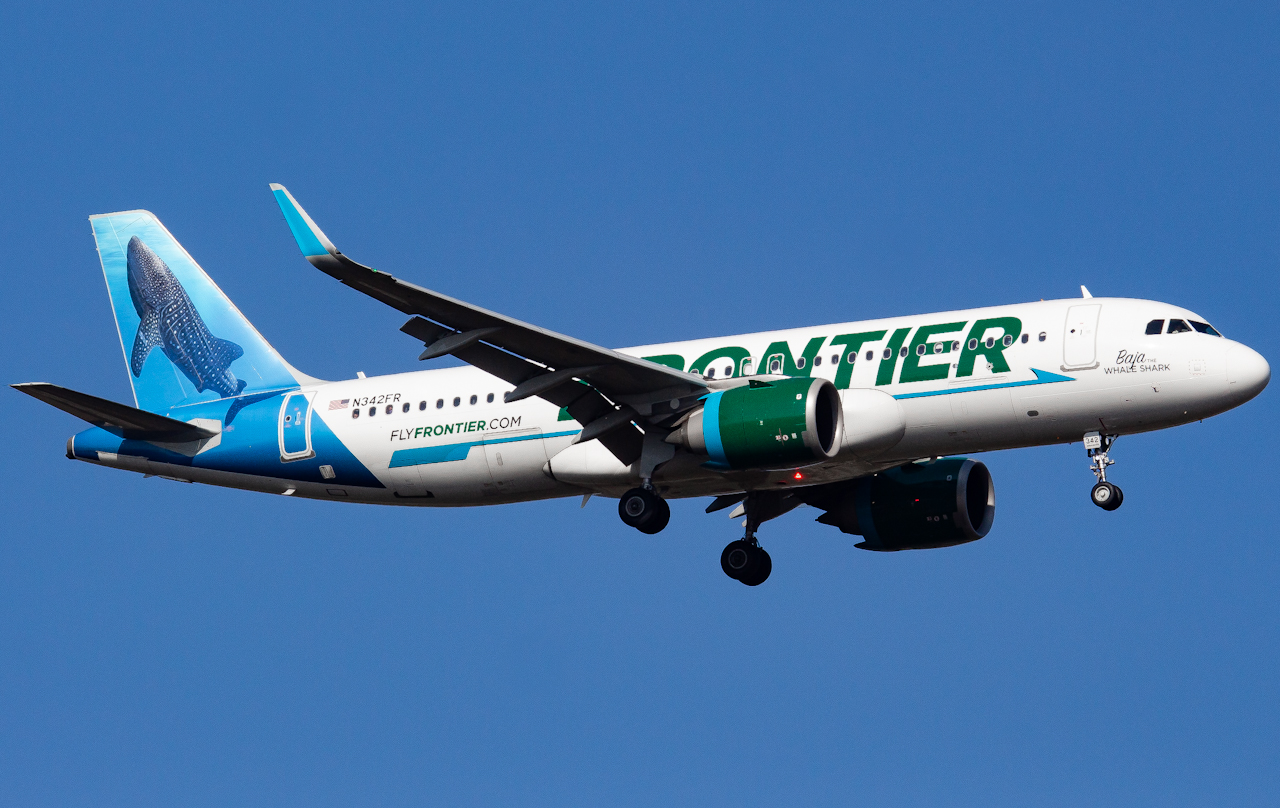 Full size: Frontier Airlines Airbus A320NEO N342FR at Southwest Florida International Airport