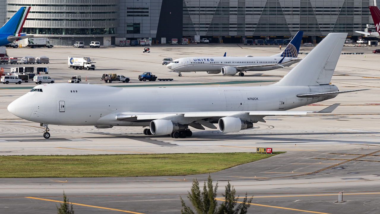 Full size: Kalitta Air Boeing 747-400F N702CK at Miami International Airport