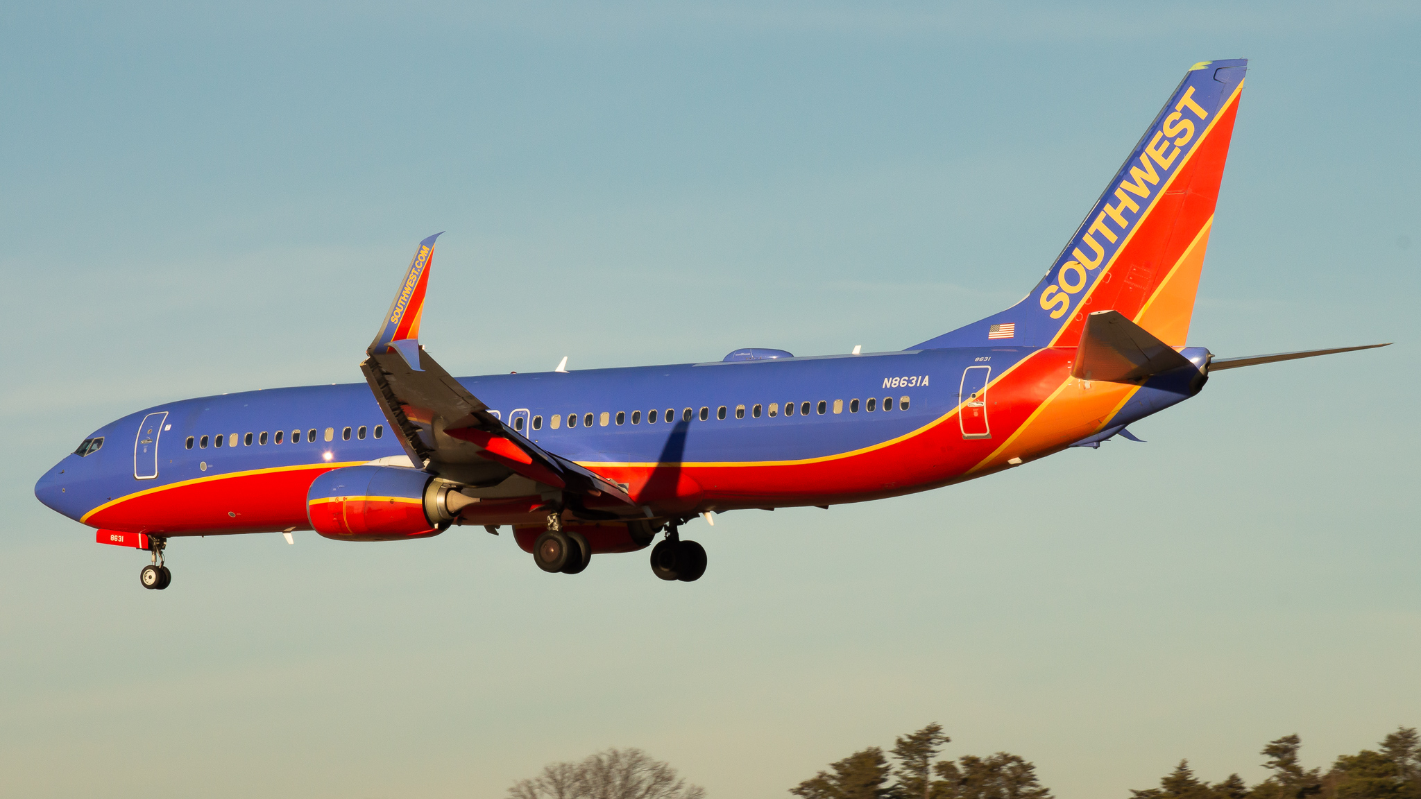 Full size: Southwest Airlines Boeing 737-800 N8631A at Baltimore/Washington International Thurgood Marshall Airport