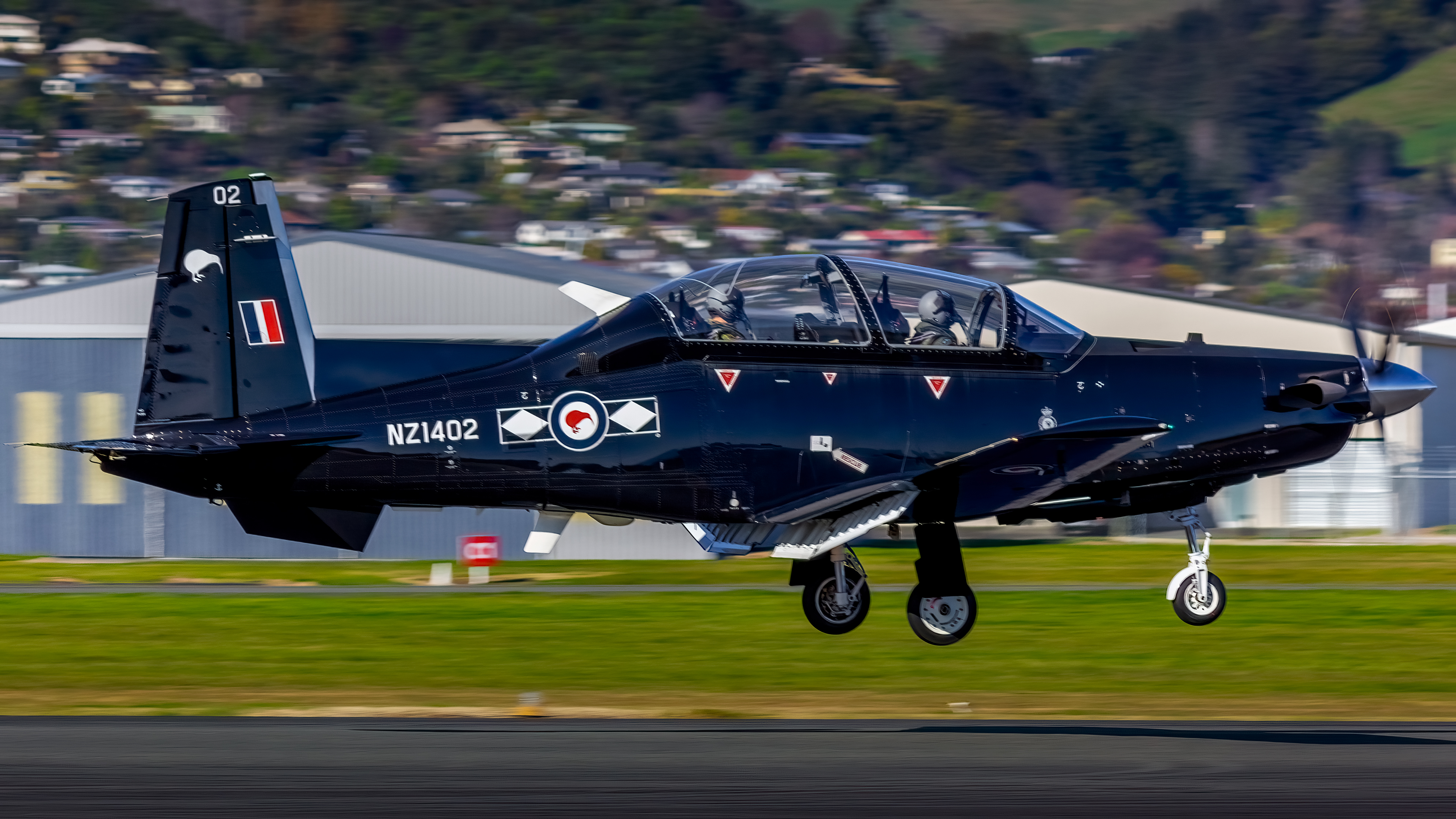 Full size: Royal New Zealand Air Force Beech T-6 Texan NZ1402 at Nelson Airport