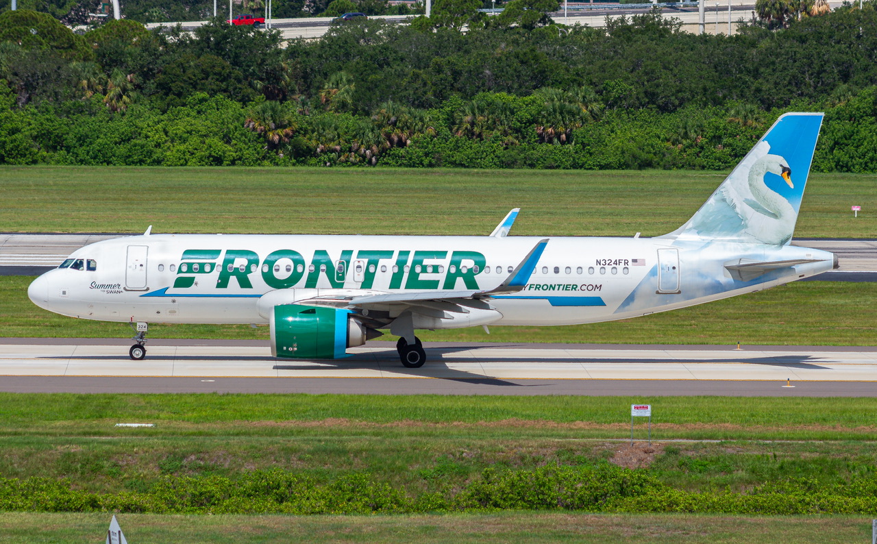 Full size: Frontier Airlines Airbus A320NEO N324FR at Tampa International Airport