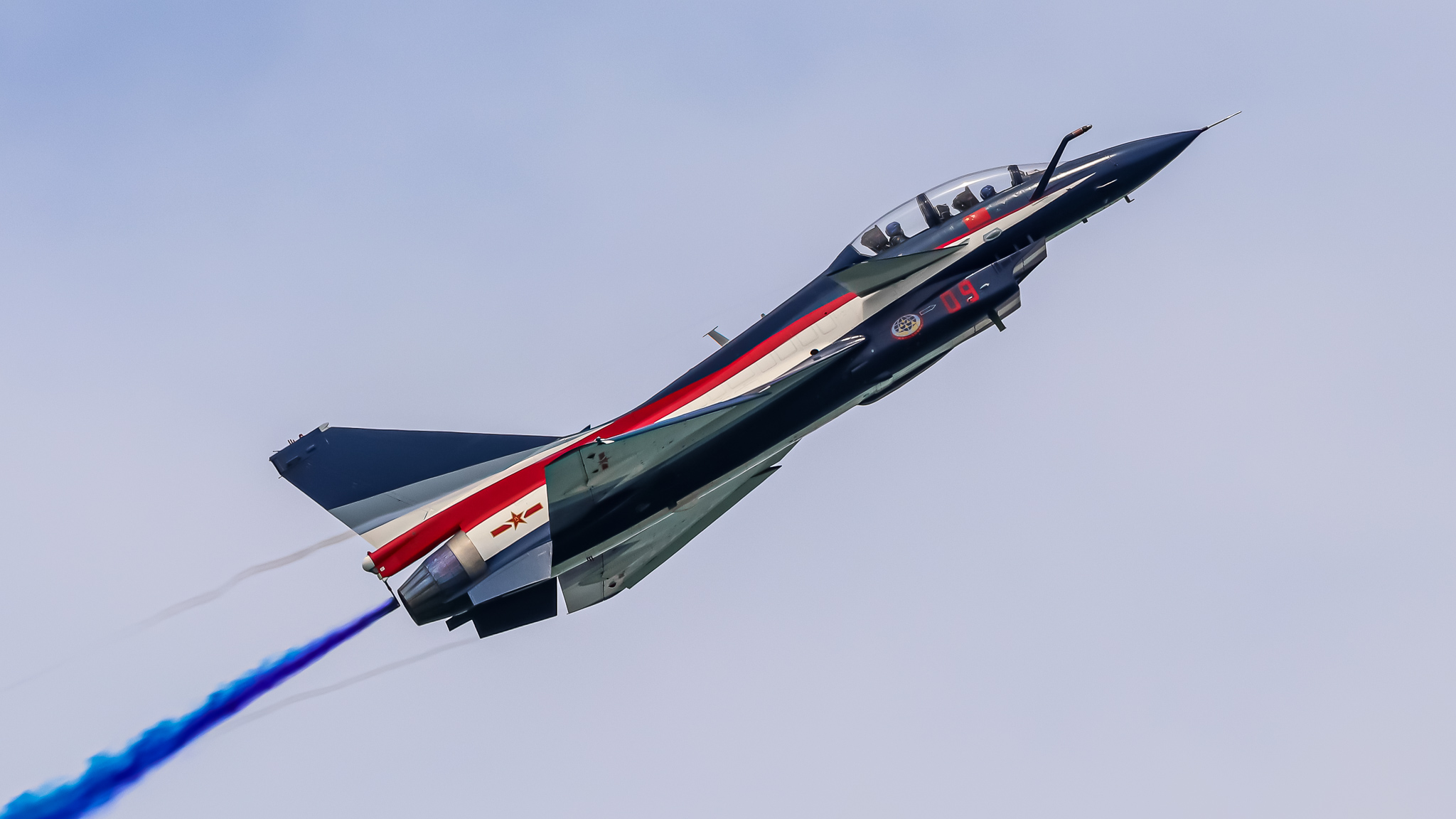Full size: Ba Yi Aerobatics Team Chengdu J-10 09 at Singapore-Changi Airport