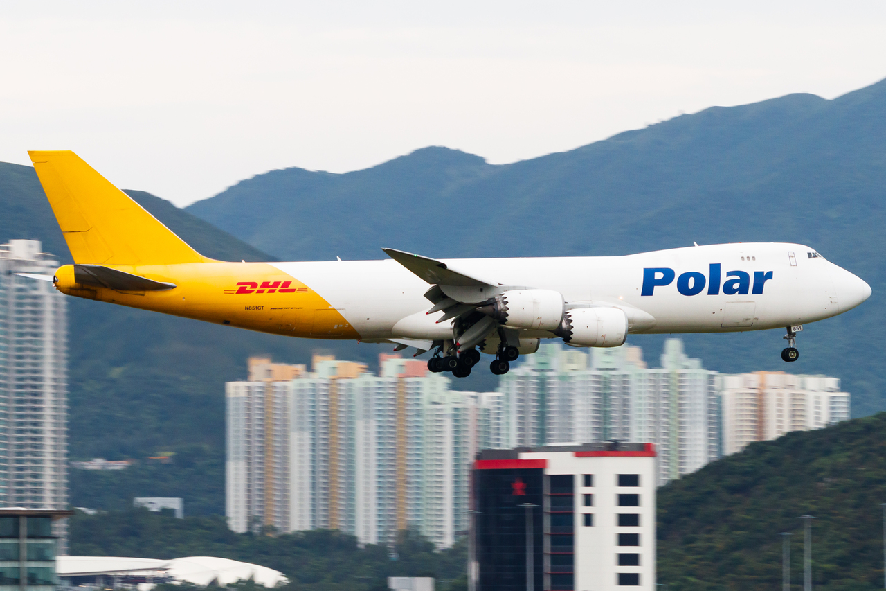Full size: Polar Air Boeing 747-8F N851GT at Hong Kong International Airport