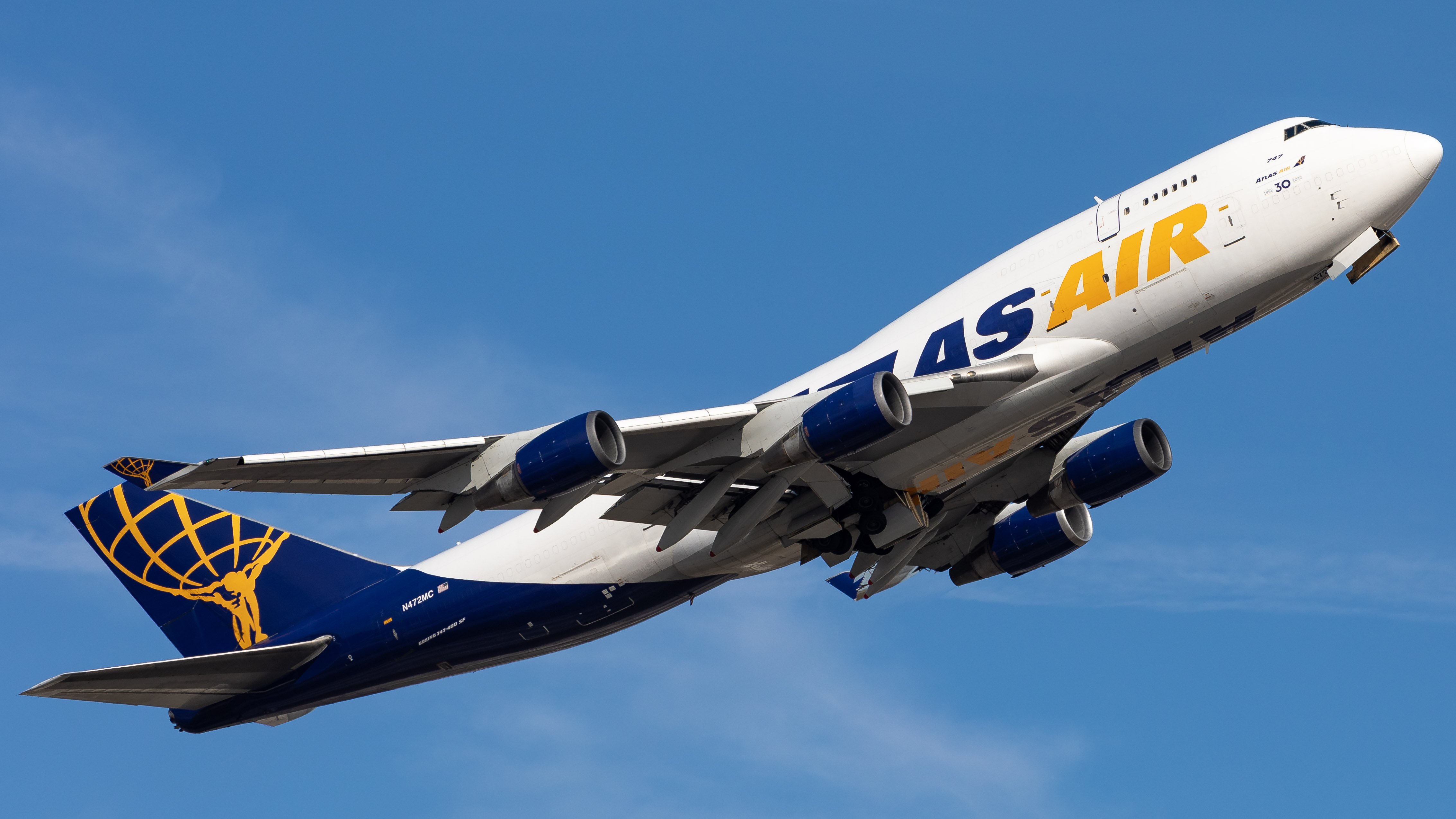 Full size: Atlas Air Boeing 747-400F N472MC at Houston-George Bush Intercontinental Airport