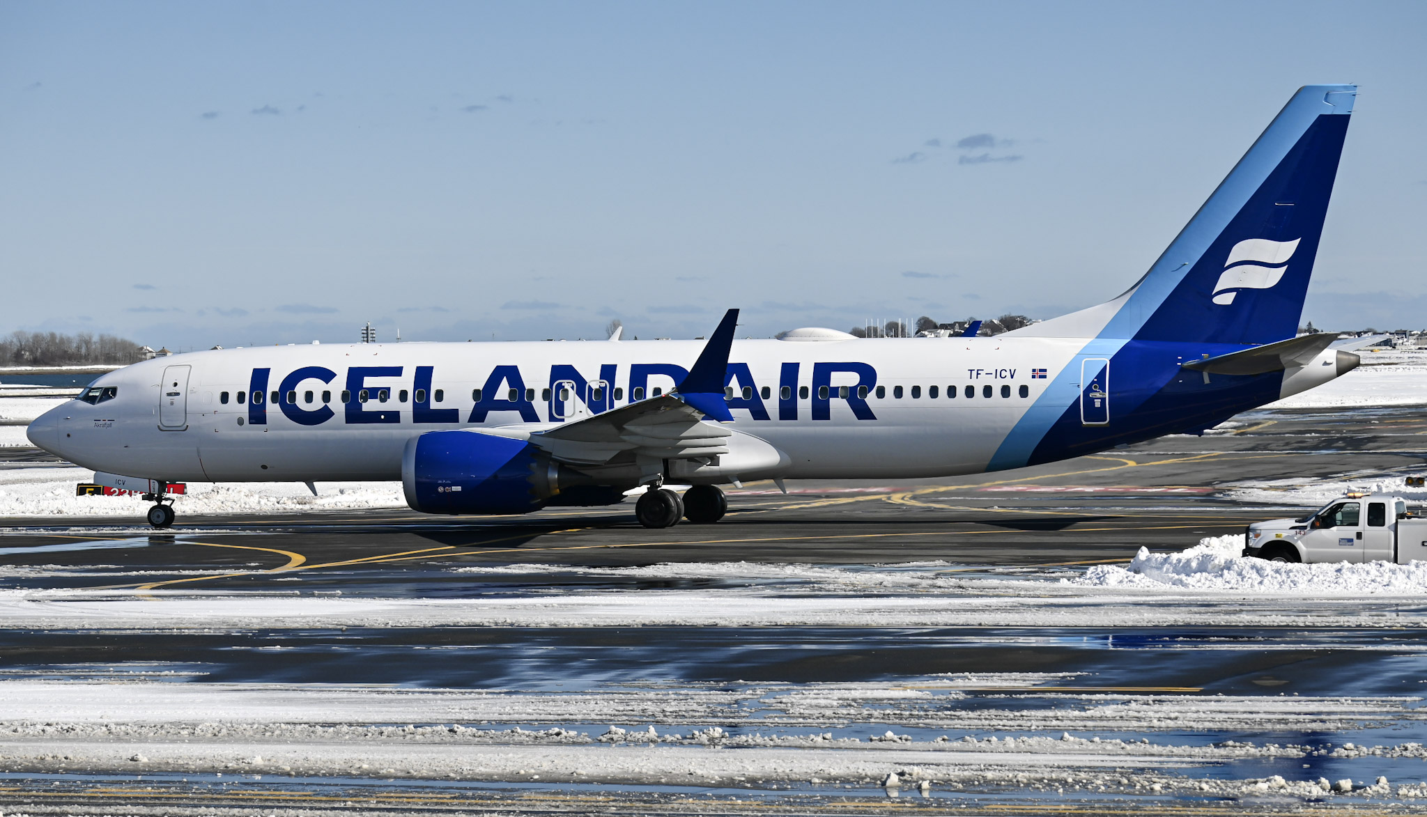 Full size: Icelandair Boeing 737 MAX 8 TF-ICV at General Edward Lawrence Logan International Airport
