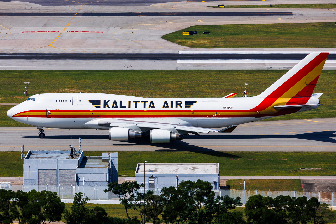 Full size: Kalitta Air Boeing 747-400F N745CK at Hong Kong International Airport