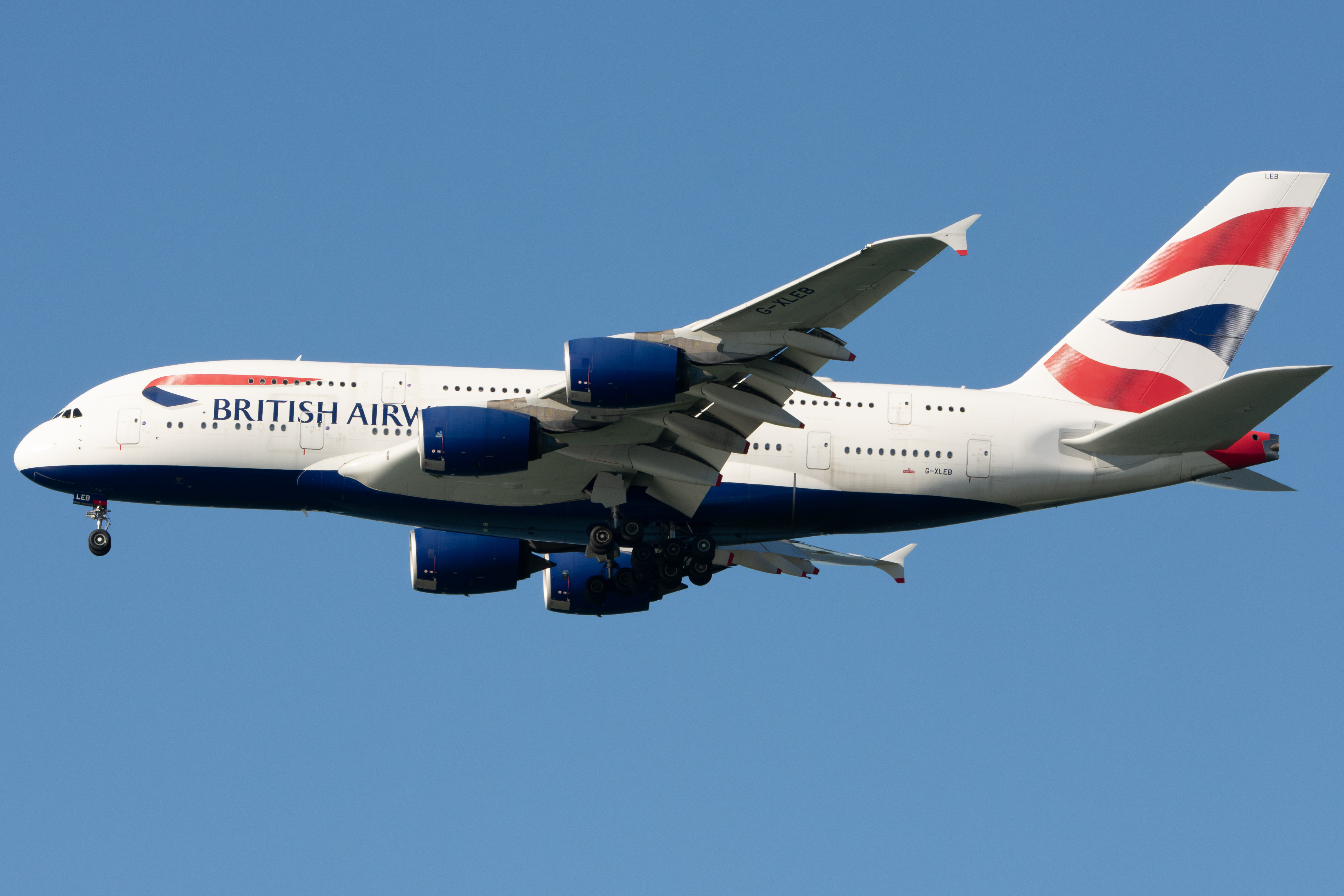 Full size: British Airways Airbus A380-800 G-XLEB at San Francisco International Airport