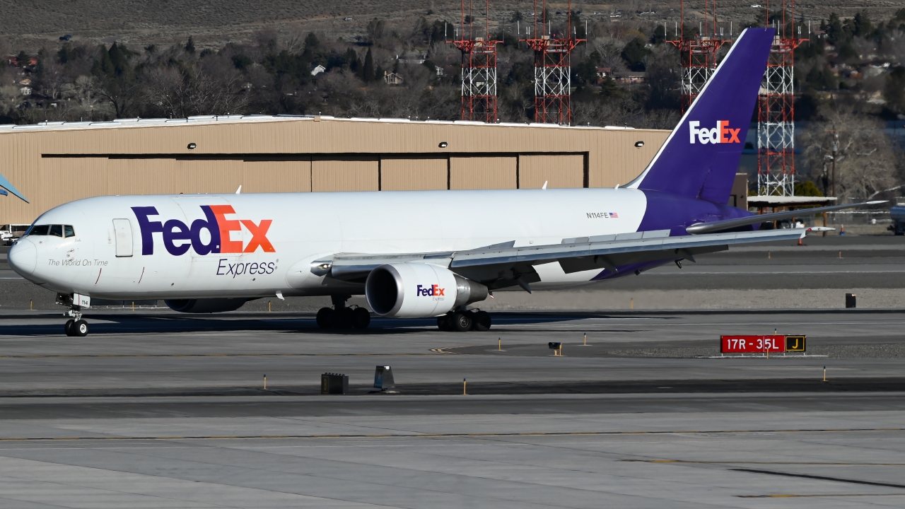Full size: FedEx Boeing 767-300F N114FE at Reno/Tahoe International Airport