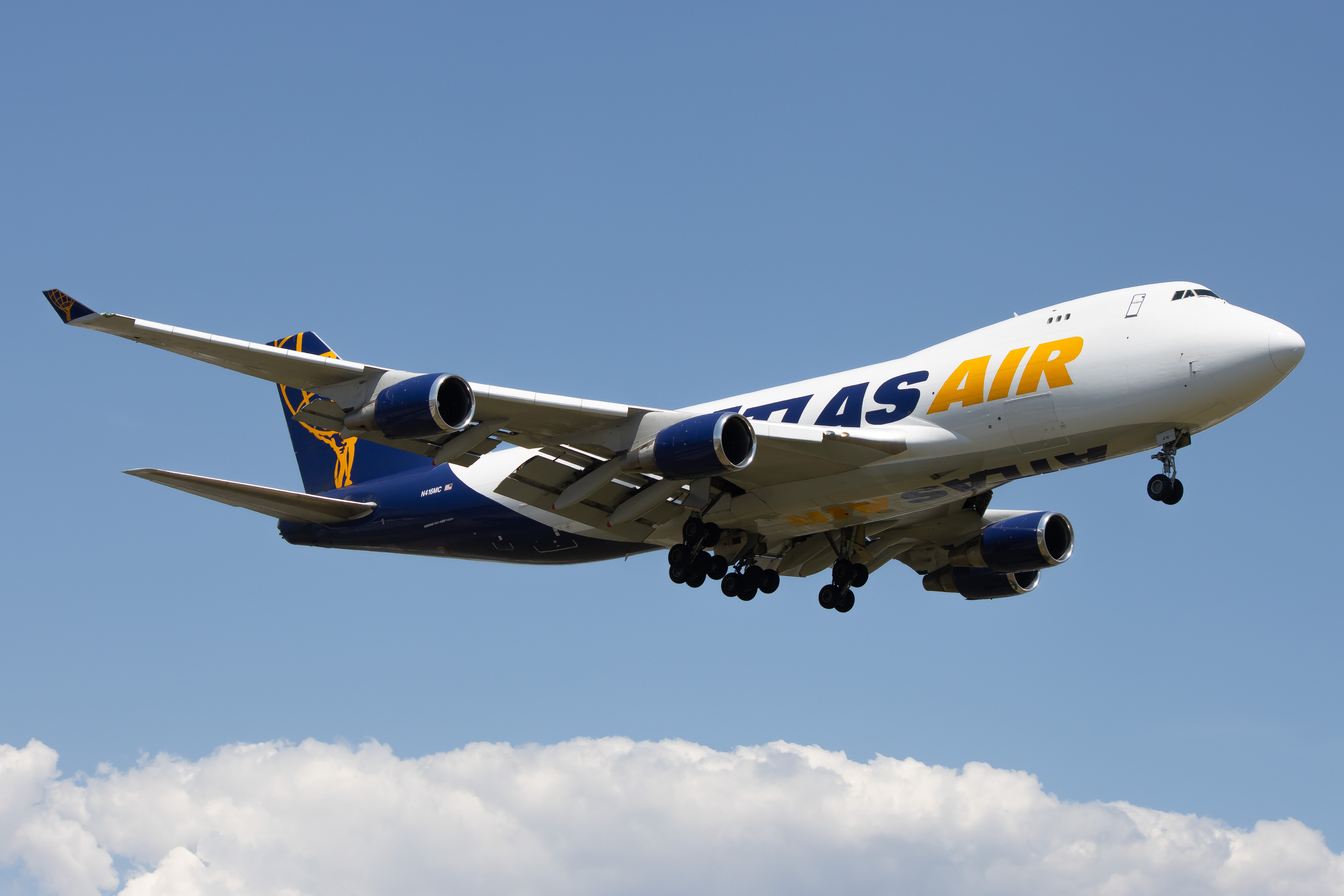 Full size: Atlas Air Boeing 747-400F N416MC at John F. Kennedy International Airport