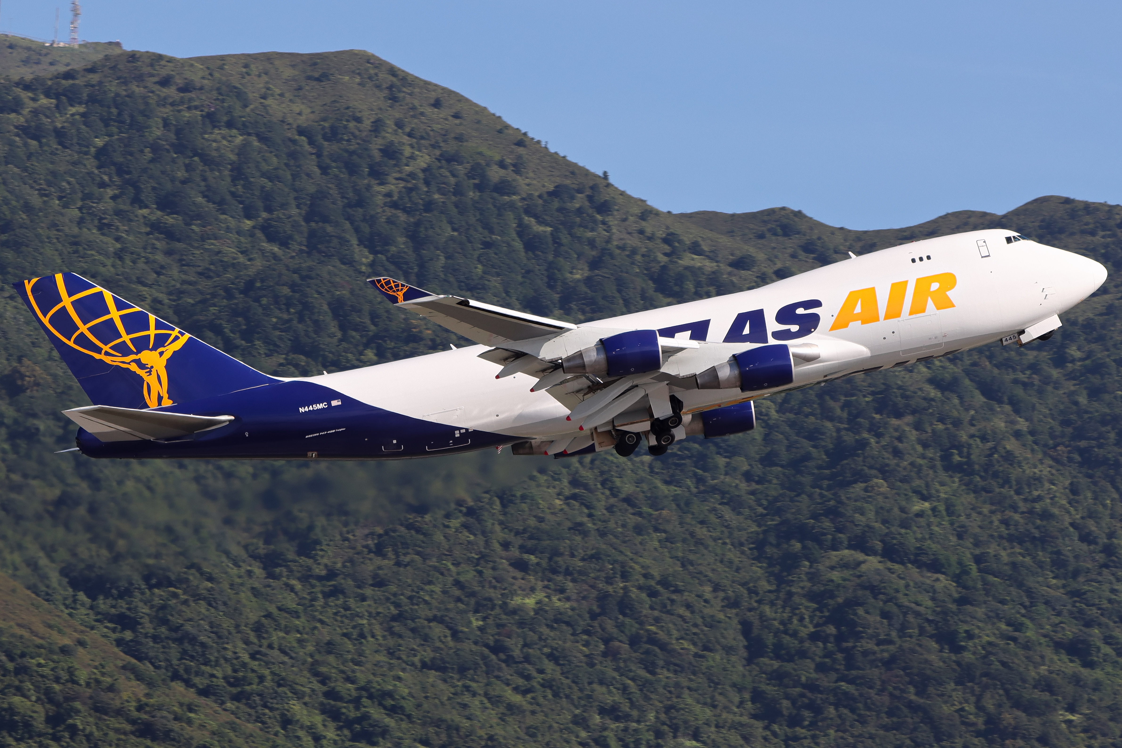 Full size: Atlas Air Boeing 747-400F N445MC at Hong Kong International Airport
